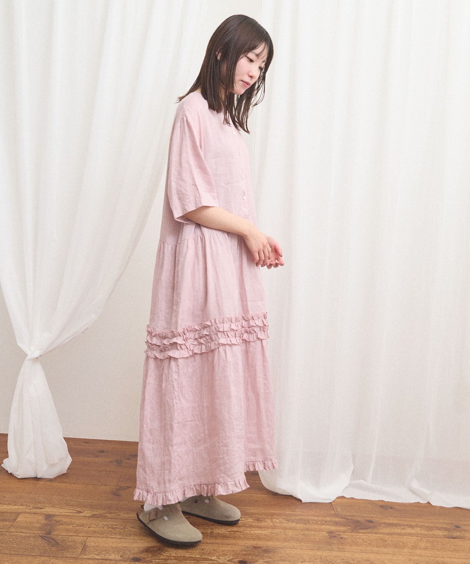 AMBIDEX Store daily LINEN dress(F ピンク): l'atelier du savon