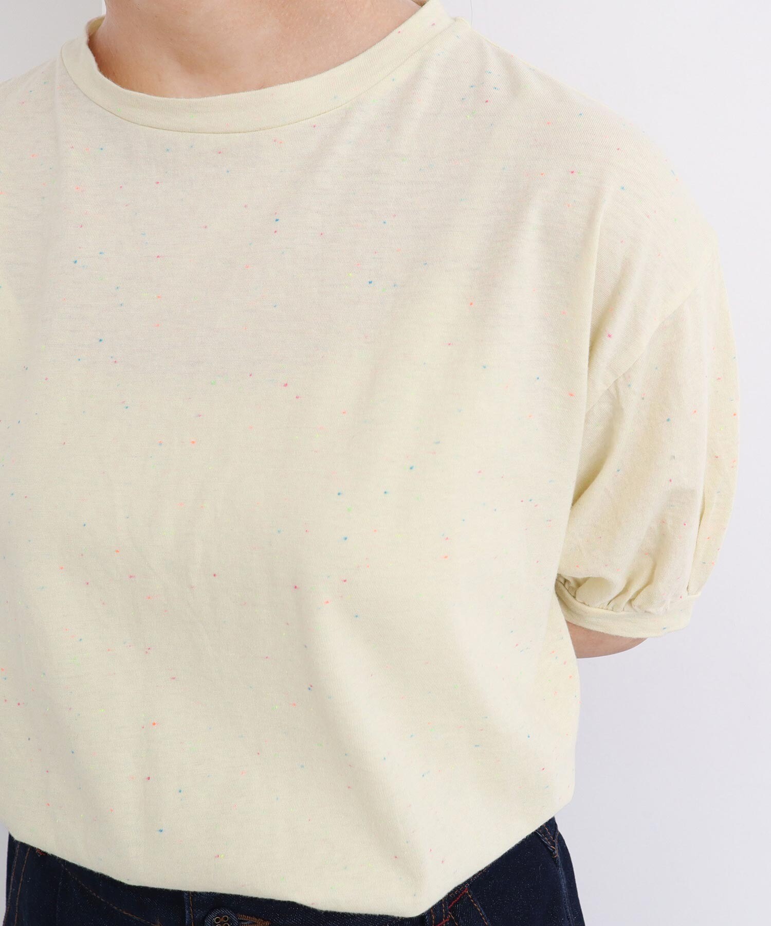 haaaru です AMBIDEX Store 【予約販売】〇カラフルネップ天竺 パフ袖Tシャツ
