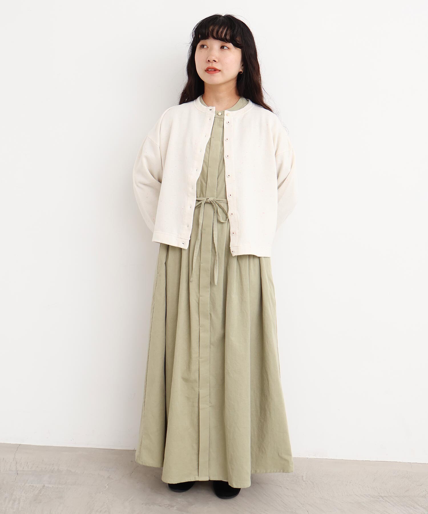 AMBIDEX Store カラフルネップ裏毛 ミニカーディガン(F パープル): l