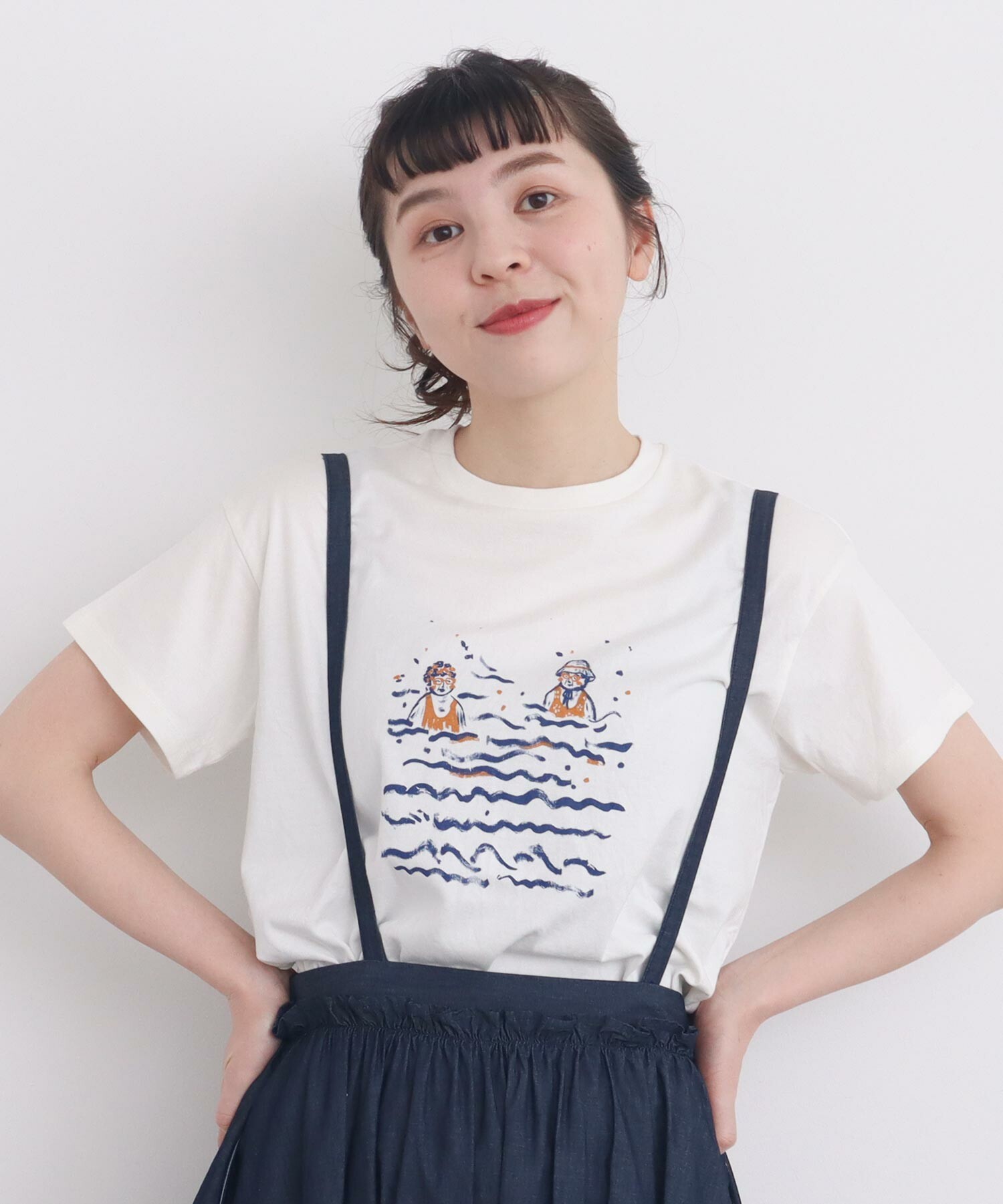 AMBIDEX Store 【予約販売】○夏の海水浴 プリントTシャツ(F シロ): l 