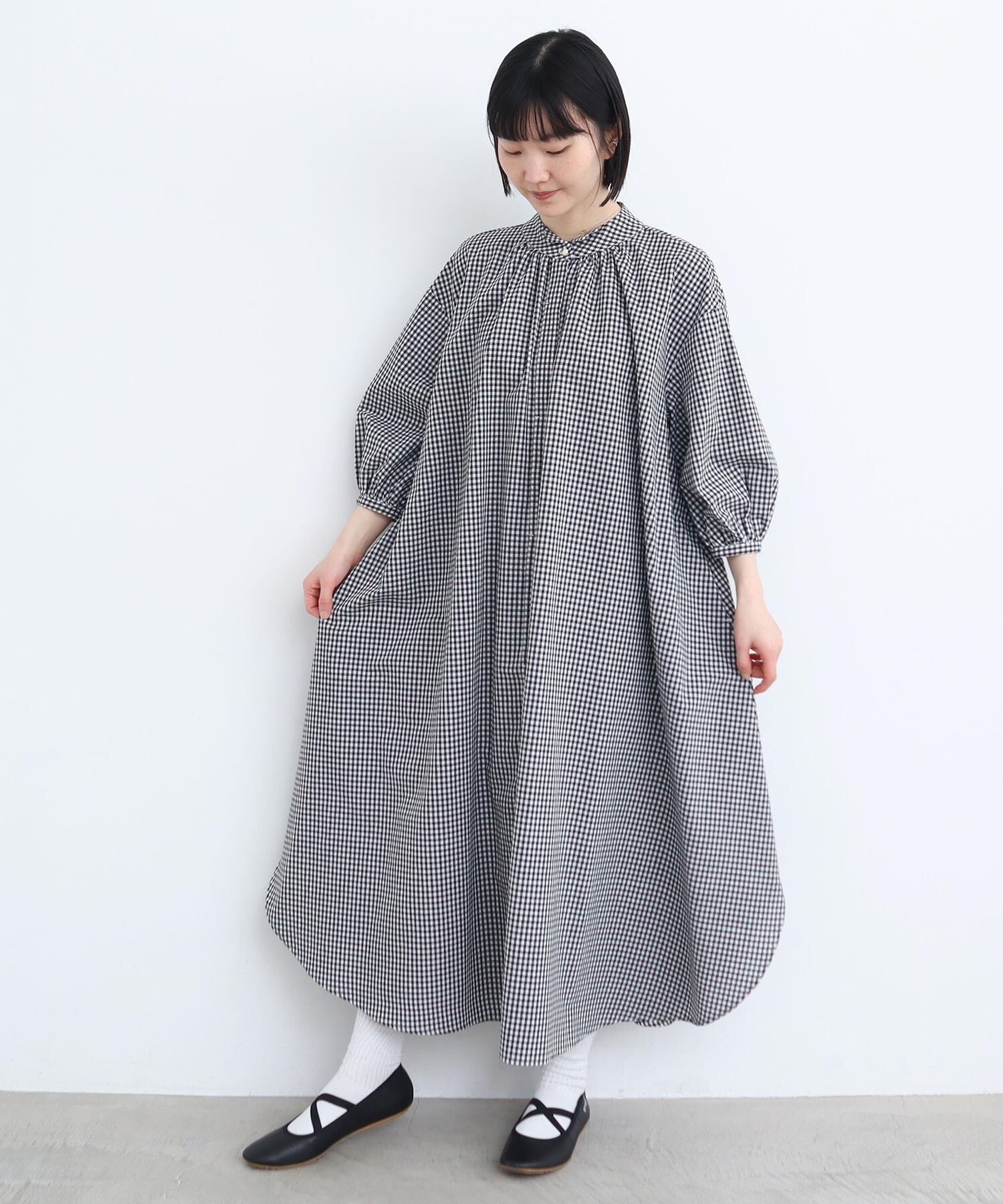 AMBIDEX Store ○麻ウイングカラー ワンピース(F ピンク): l