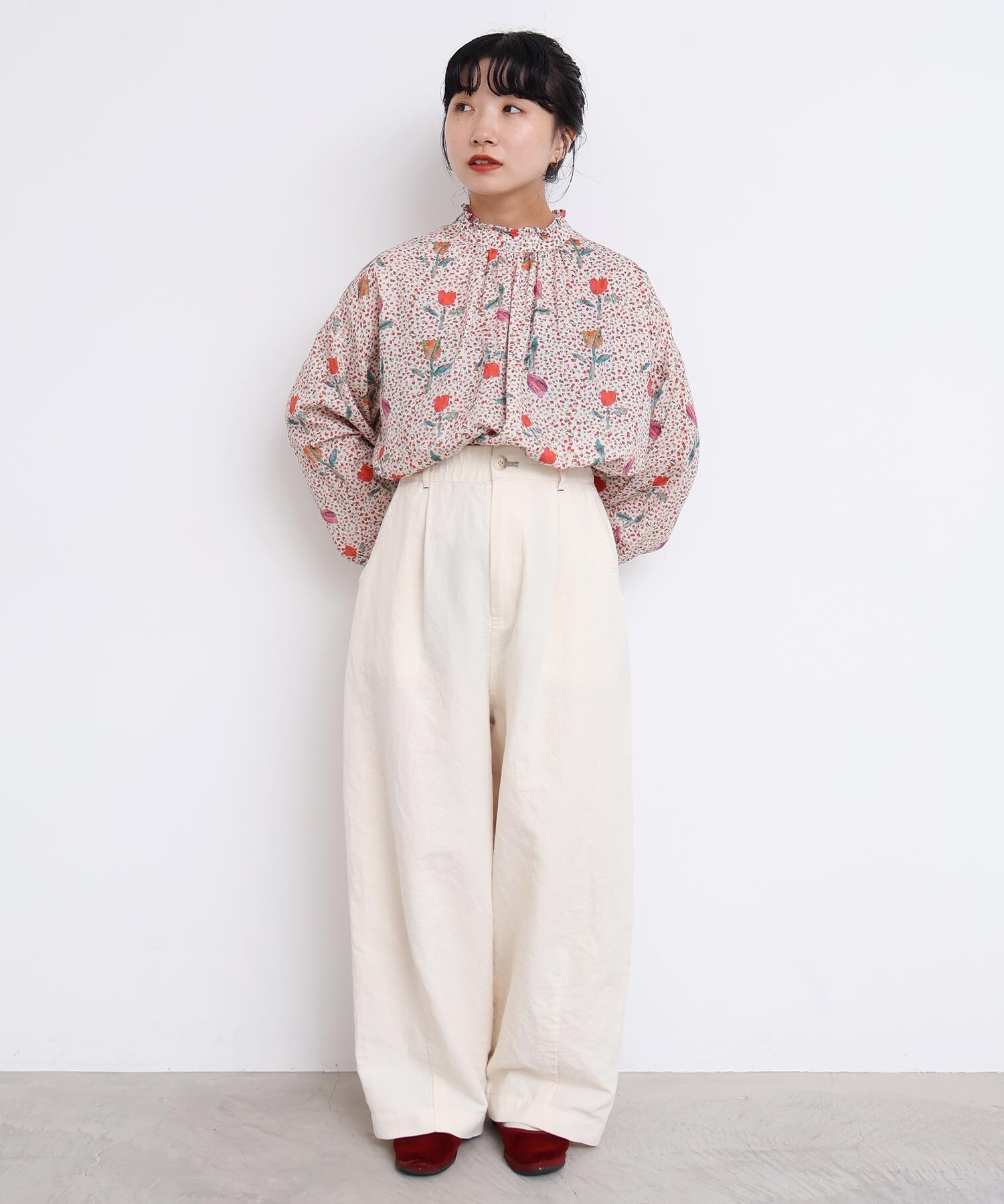 AMBIDEX Store washi cotton ちょいまるカーブパンツ(F キナリ): l