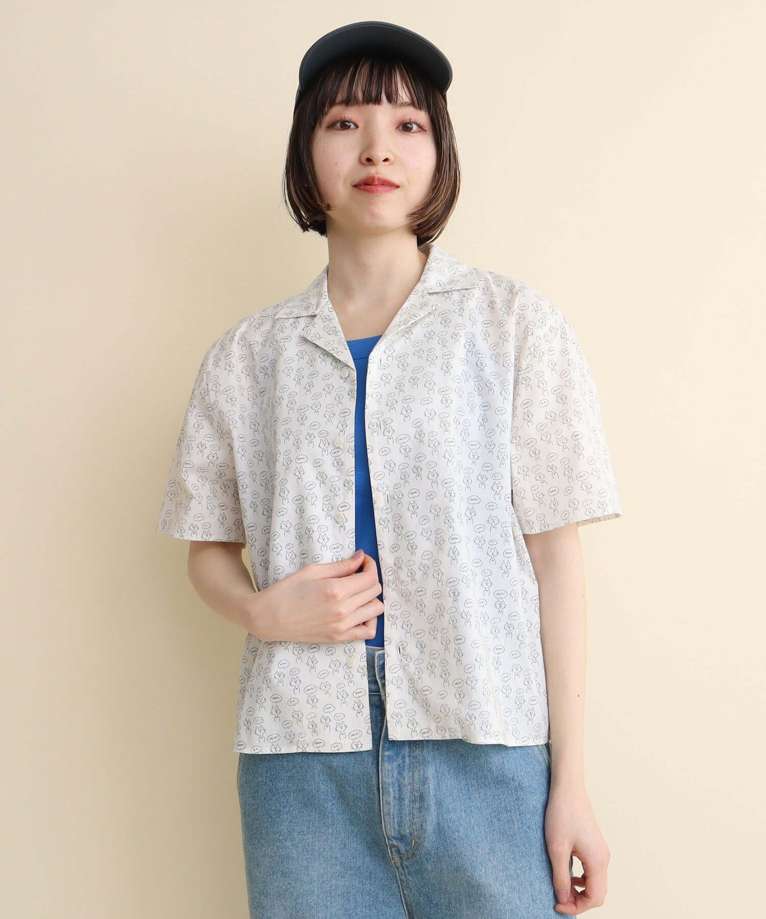AMBIDEX Store 〇NEKO TALK open collar blouse(F コン): l'atelier du 
