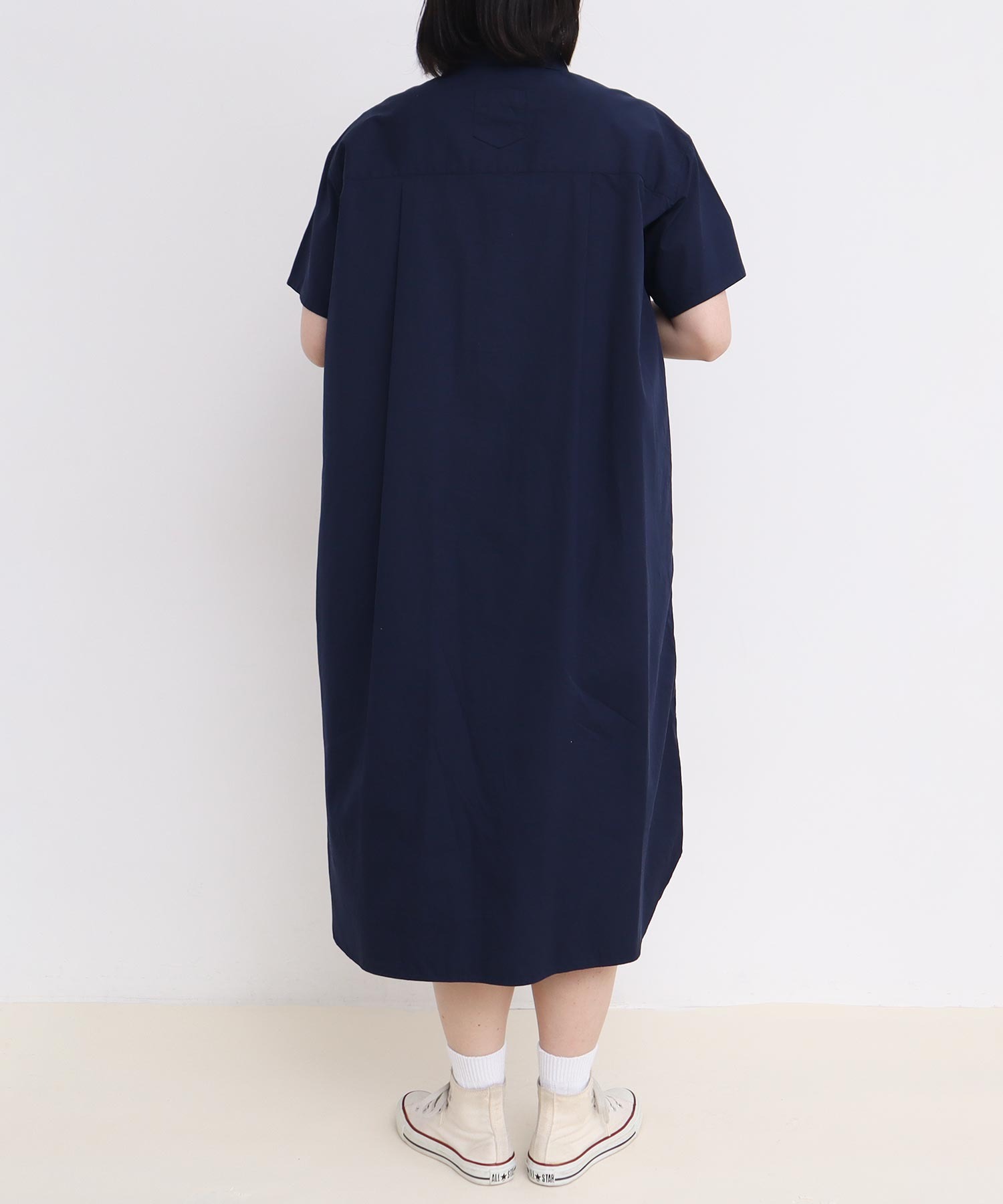 AMBIDEX Store 80/2ピンオックス 数字刺繍半袖シャツワンピース AMBIDEX Store 80/2ピンオックス 数字刺繍半袖シャツワンピース