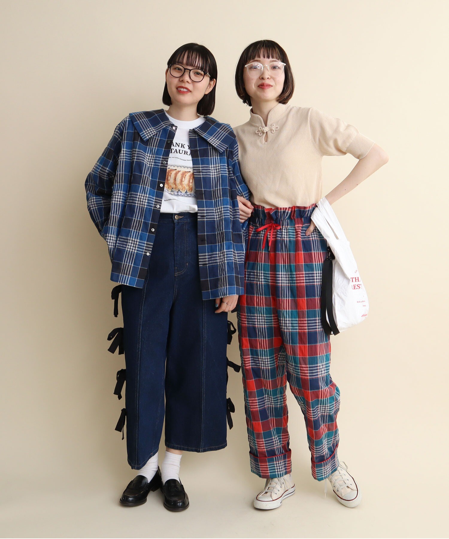 AMBIDEX Store 【予約販売】〇shirring check waist frill PANTS(F 