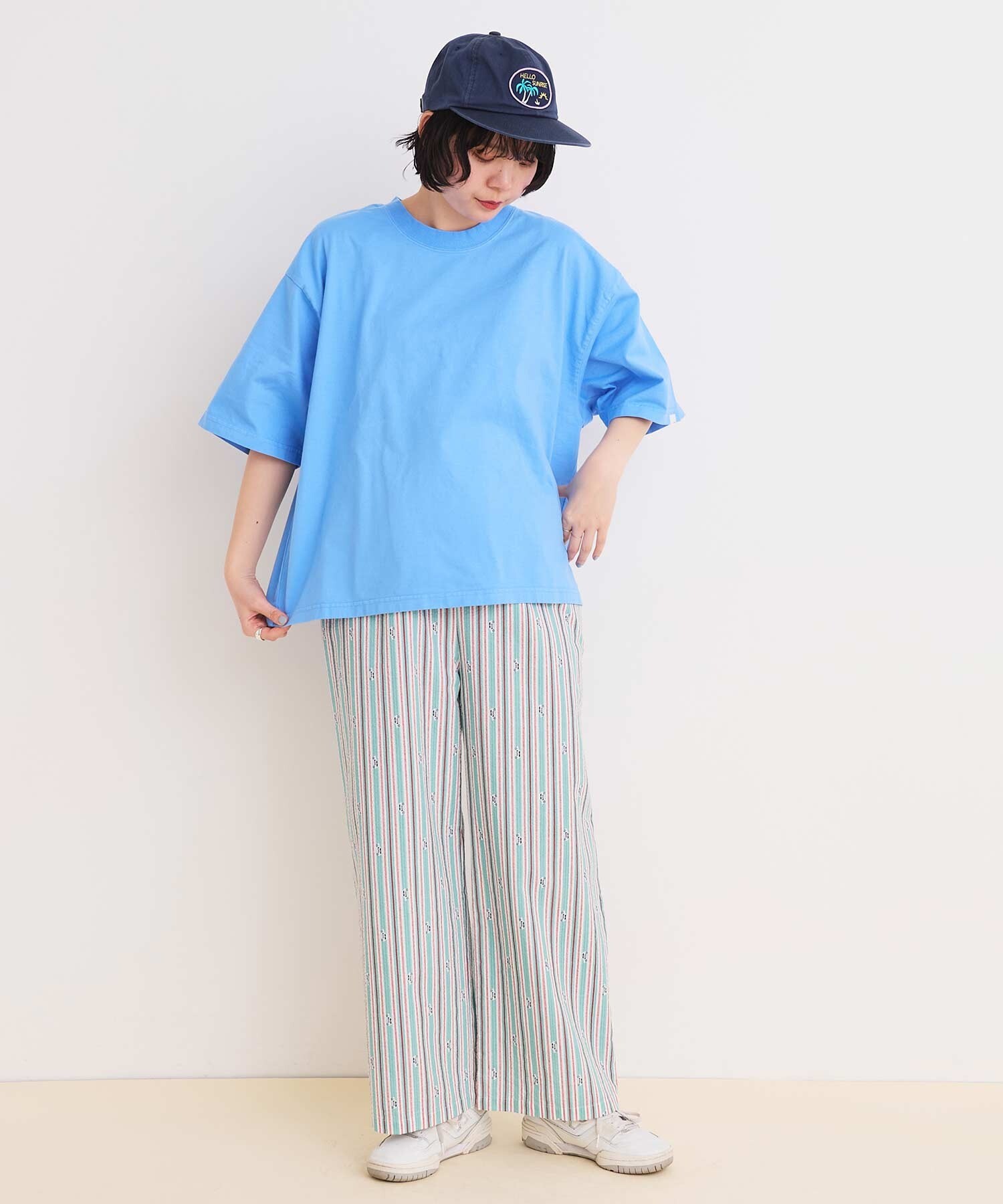 アスページ AMBIDEX Store 〇DRIVE STRIPE イージーパンツ(F サックス): l