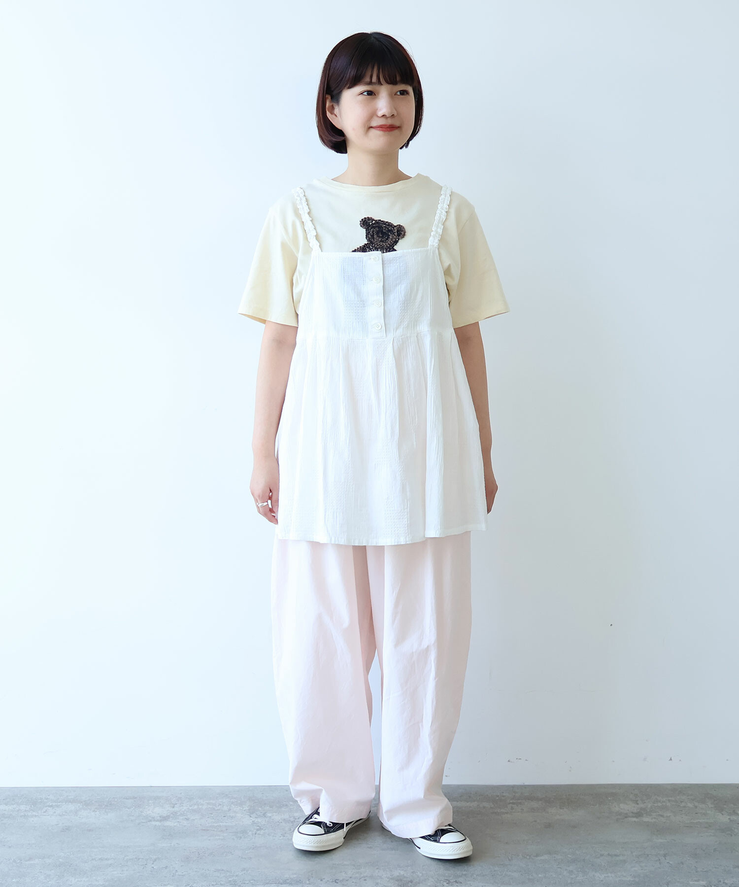 AMBIDEX Store ○ patchwork ジャカード キャミブラウス(F シロ