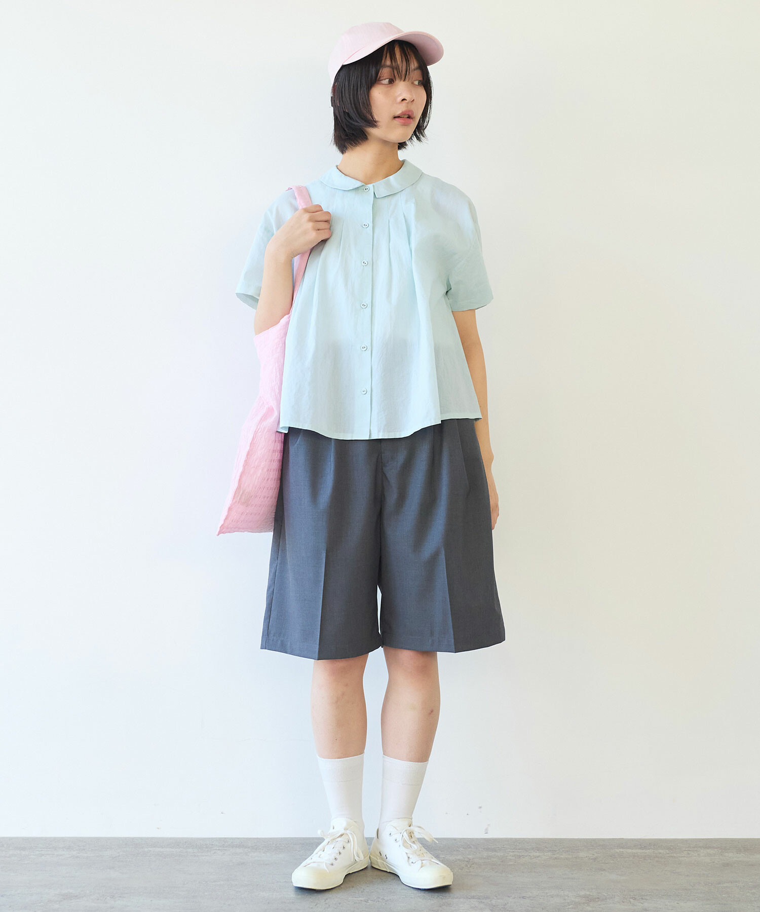 AMBIDEX Store △〇 コットン / シルク ローン タックブラウス(F