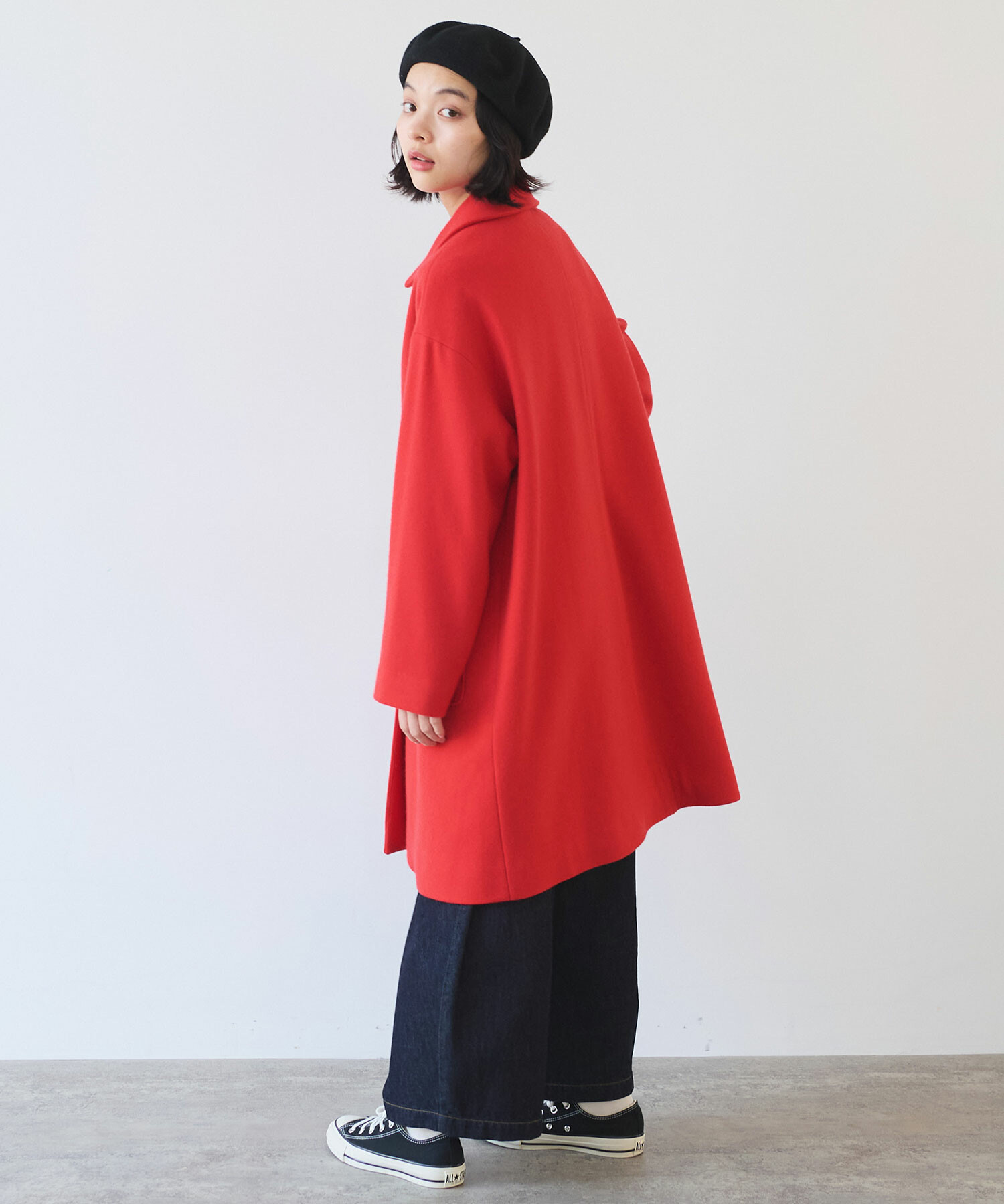 AMBIDEX Store 〇 super100 スイビ ステンカラーコート(F アカ): bulle