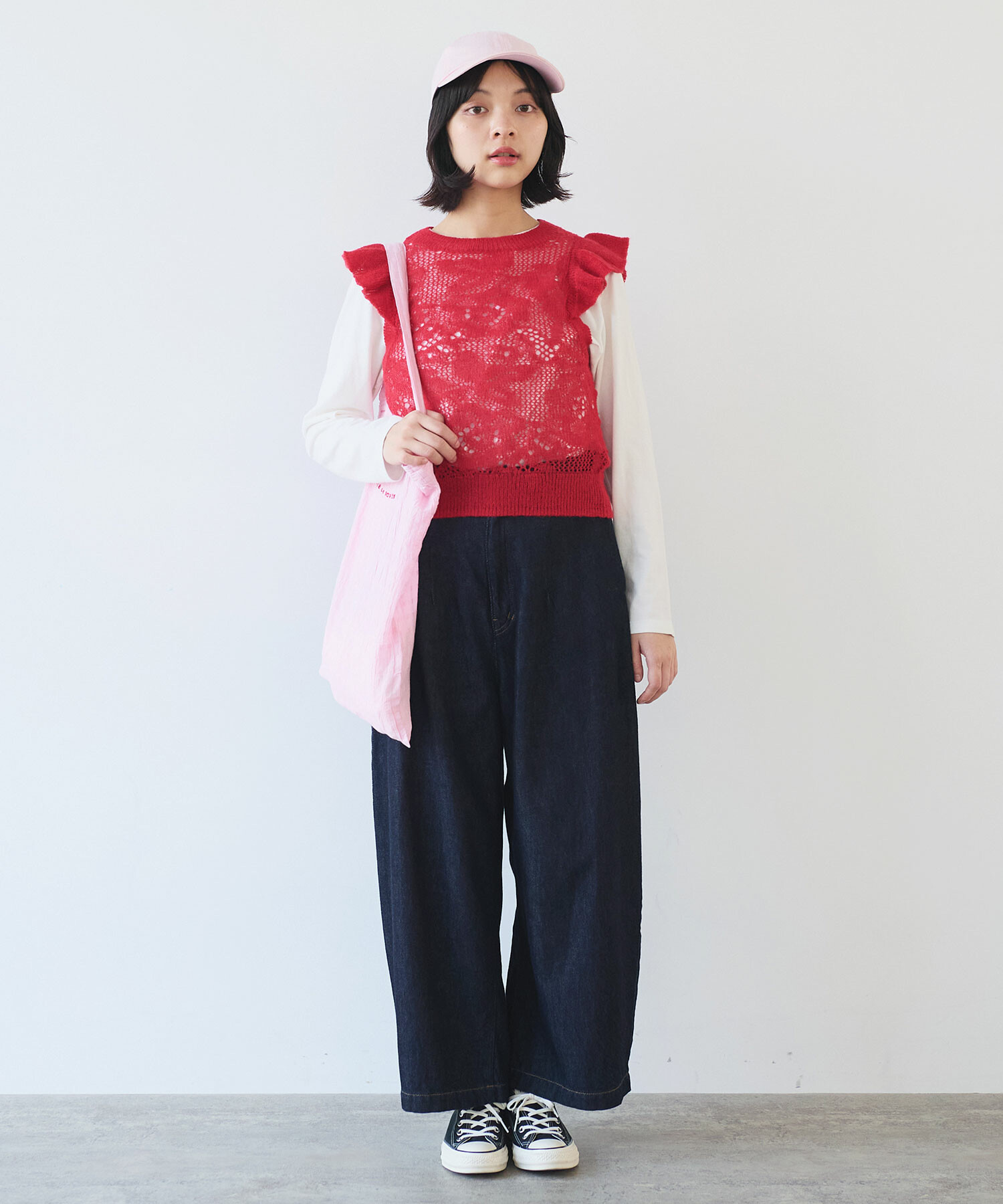 AMBIDEX Store ○○ hana hana モヘア ベスト(F チャコール): bulle de