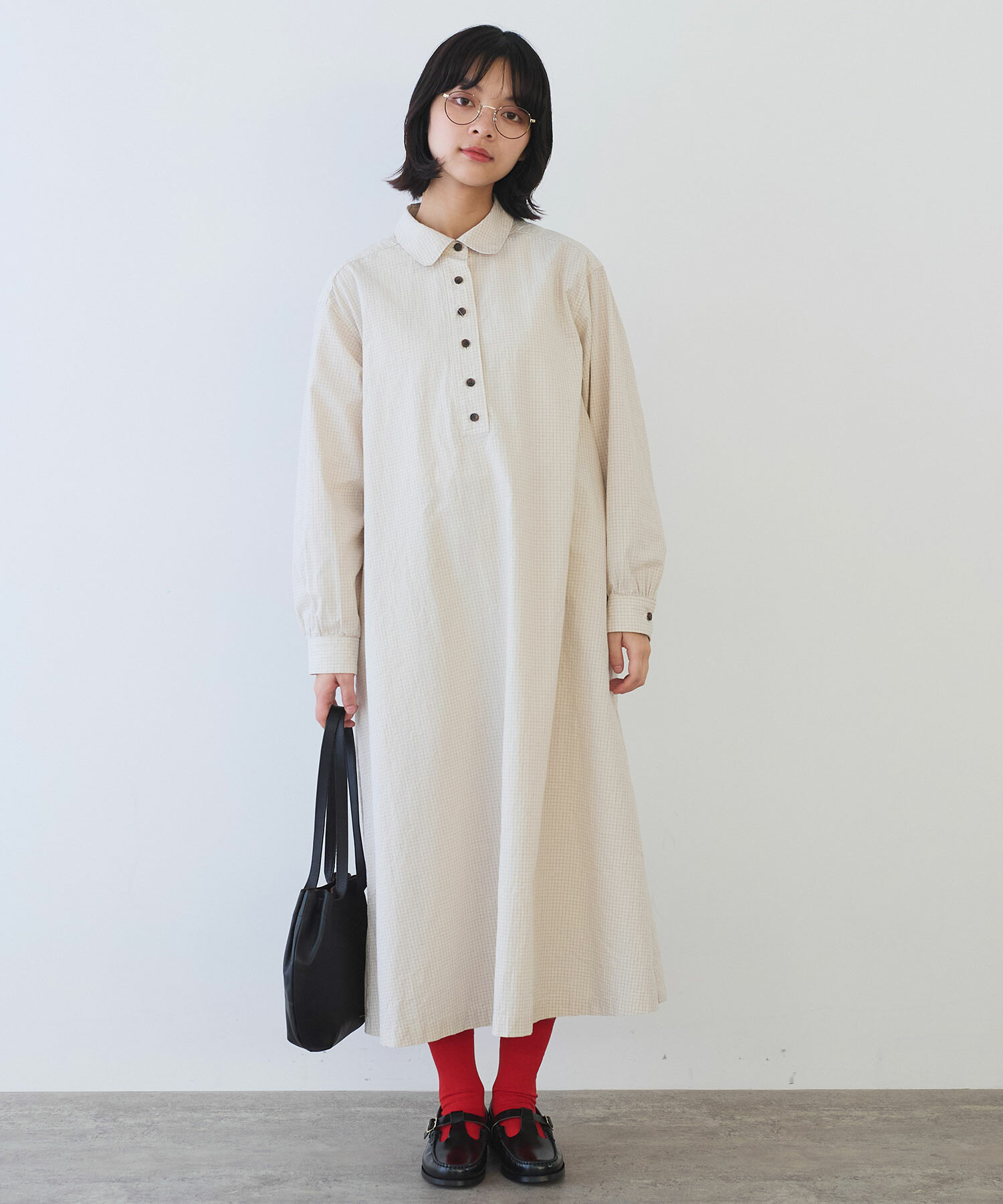 AMBIDEX Store 〇 ナチュラルリップルボイル シャツワンピース(F