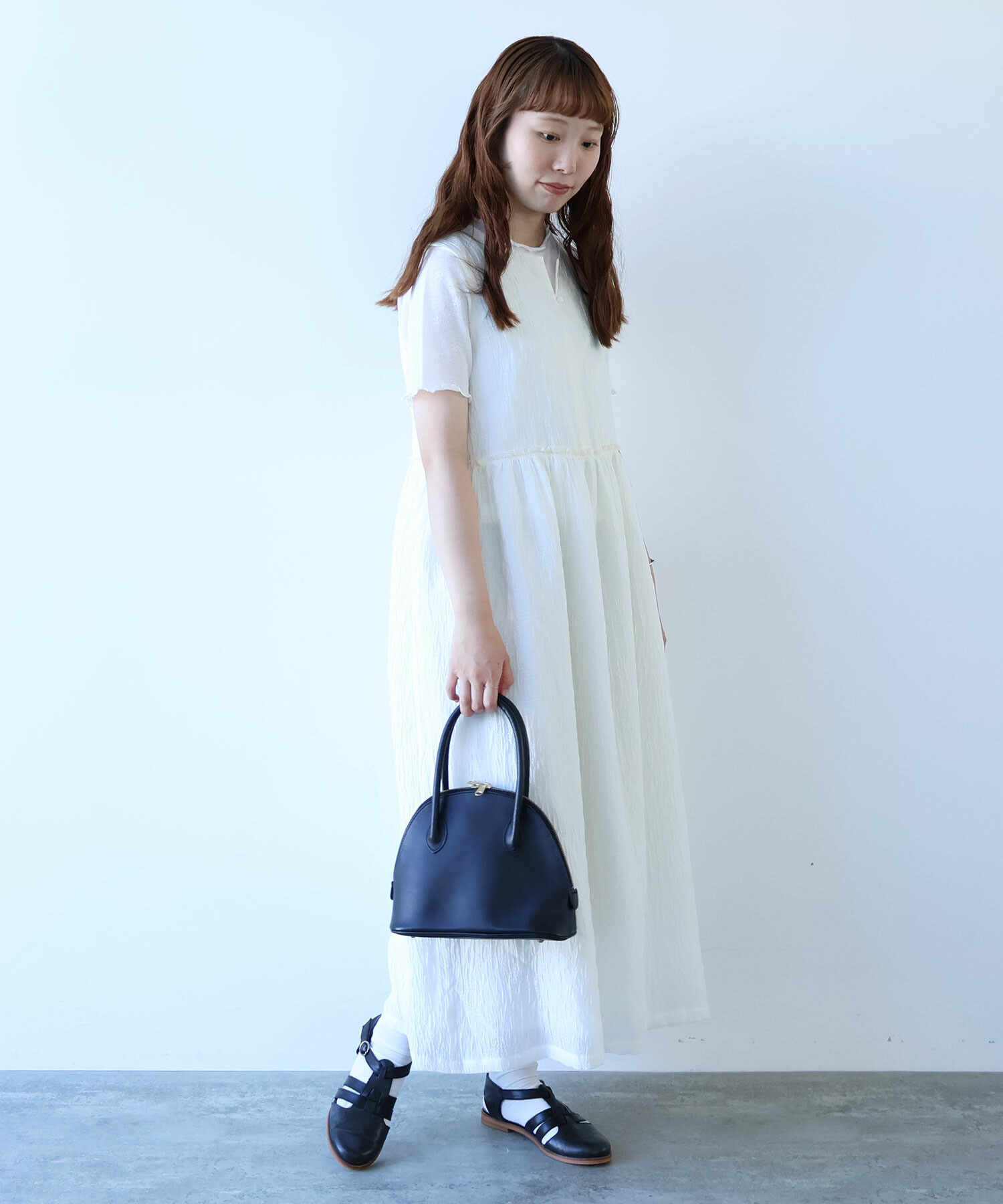 AMBIDEX Store ○ おはな ダイヤジャカード ワンピース(F シロ): bulle