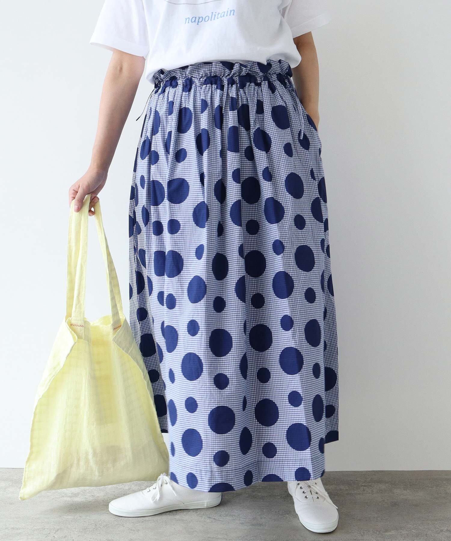 AMBIDEX Store ○gingham×dot プリント スカート(F クロ): bulle de savon