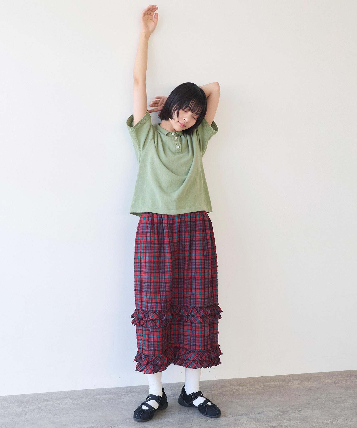 「ACNE STUDIOS」リネン混 マキシスカート チェック柄 刺繍入り AMBIDEX Store △〇16/2空紡糸ボーダー チェリー刺繍プル