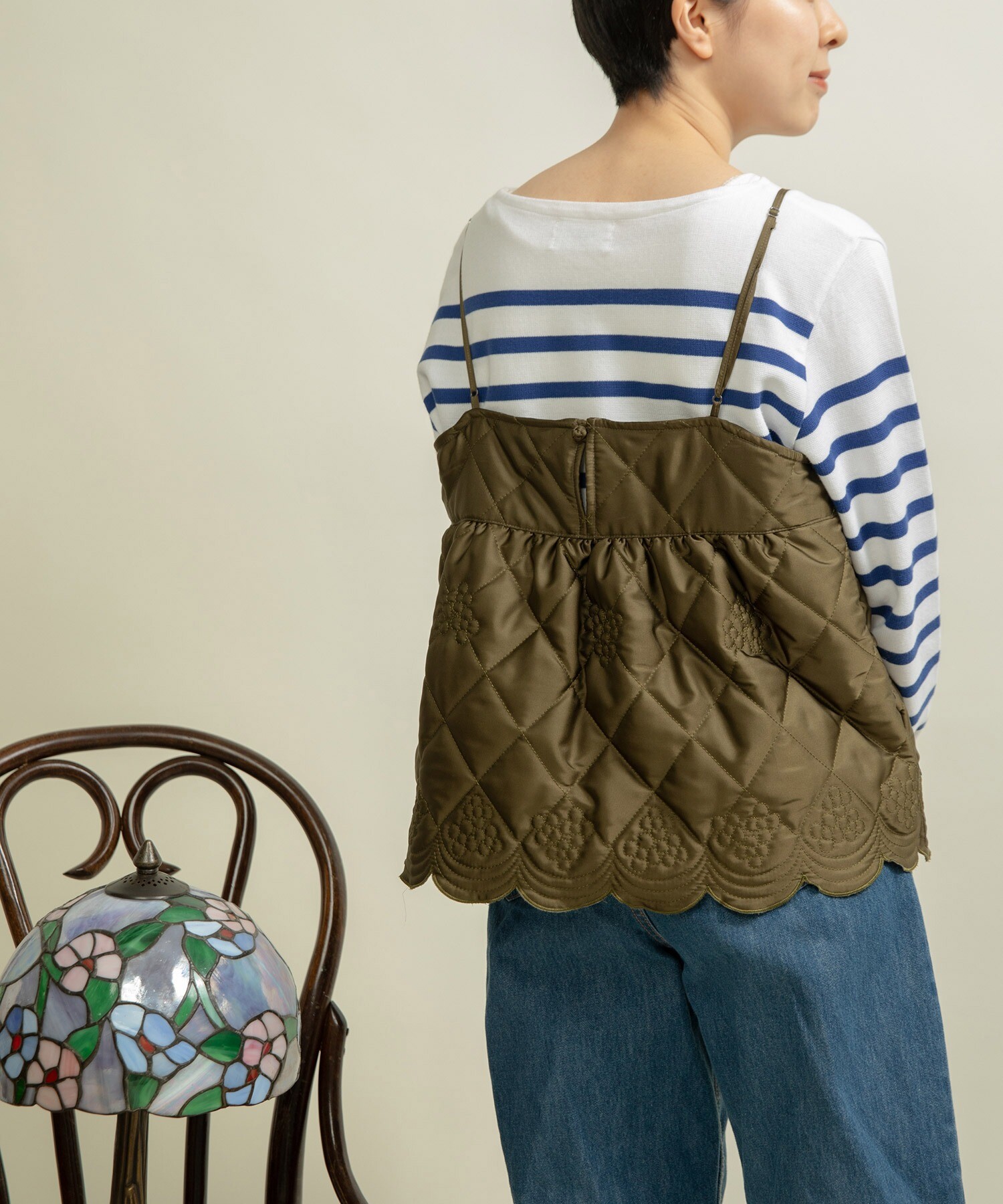 AMBIDEX Store ○サテンキルトカットワーク キャミブラウス(F