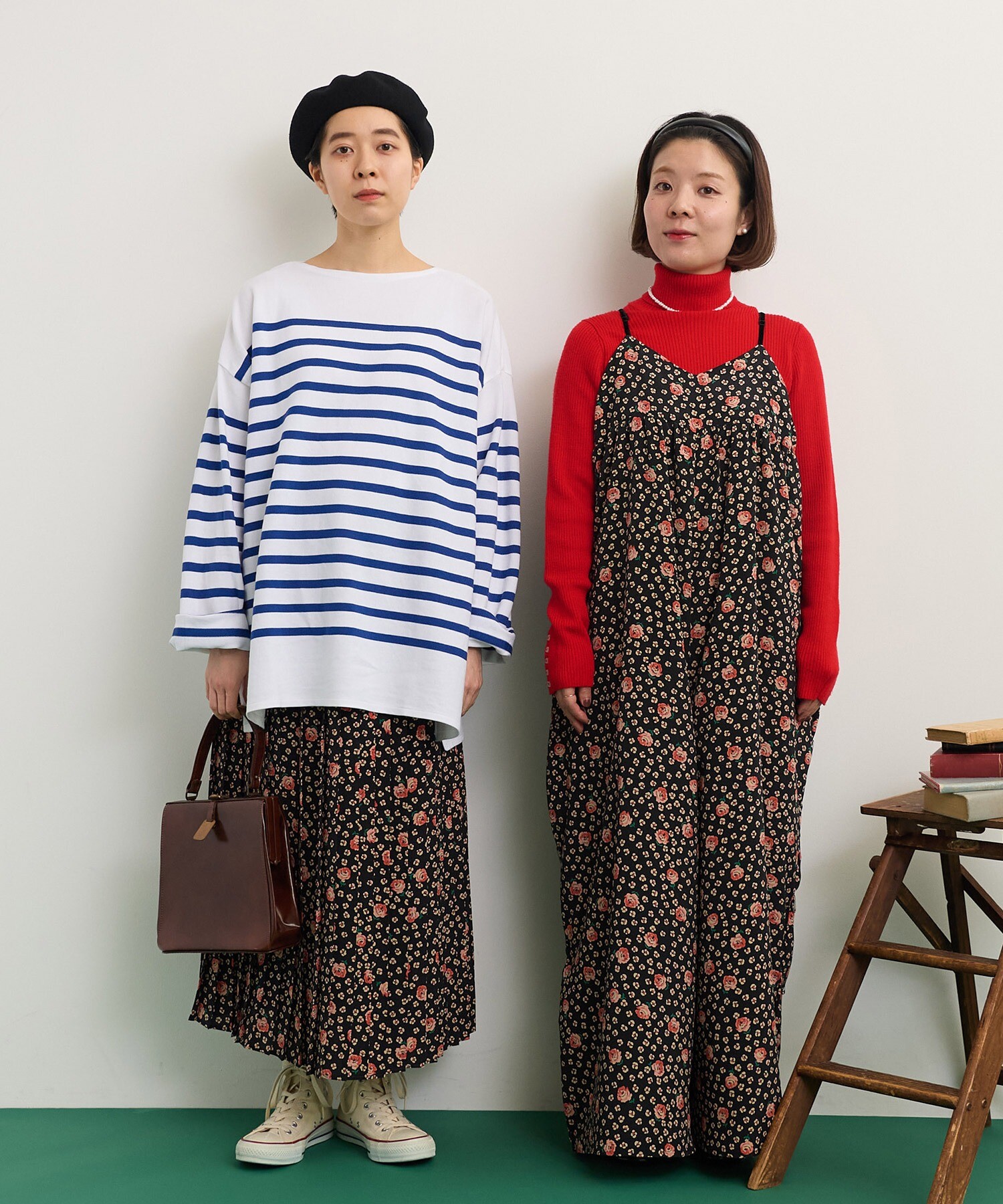 Annorlunda パッチワーク プリント アシンメトリープリーツスカート Annorlunda パッチワーク プリント アシンメトリープリーツ