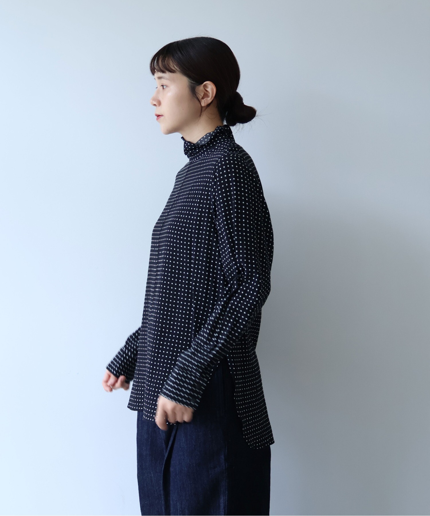 user_e05a5078ページ AMBIDEX Store ○dot print high neck ブラウス(F ポルカドット