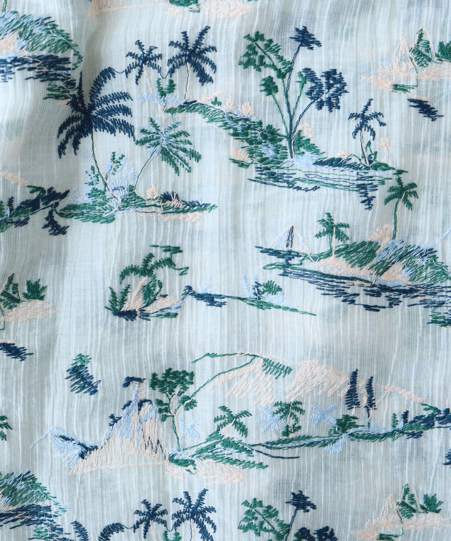 AMBIDEX Store ○Island embroidely ワイドブラウス(F サックス