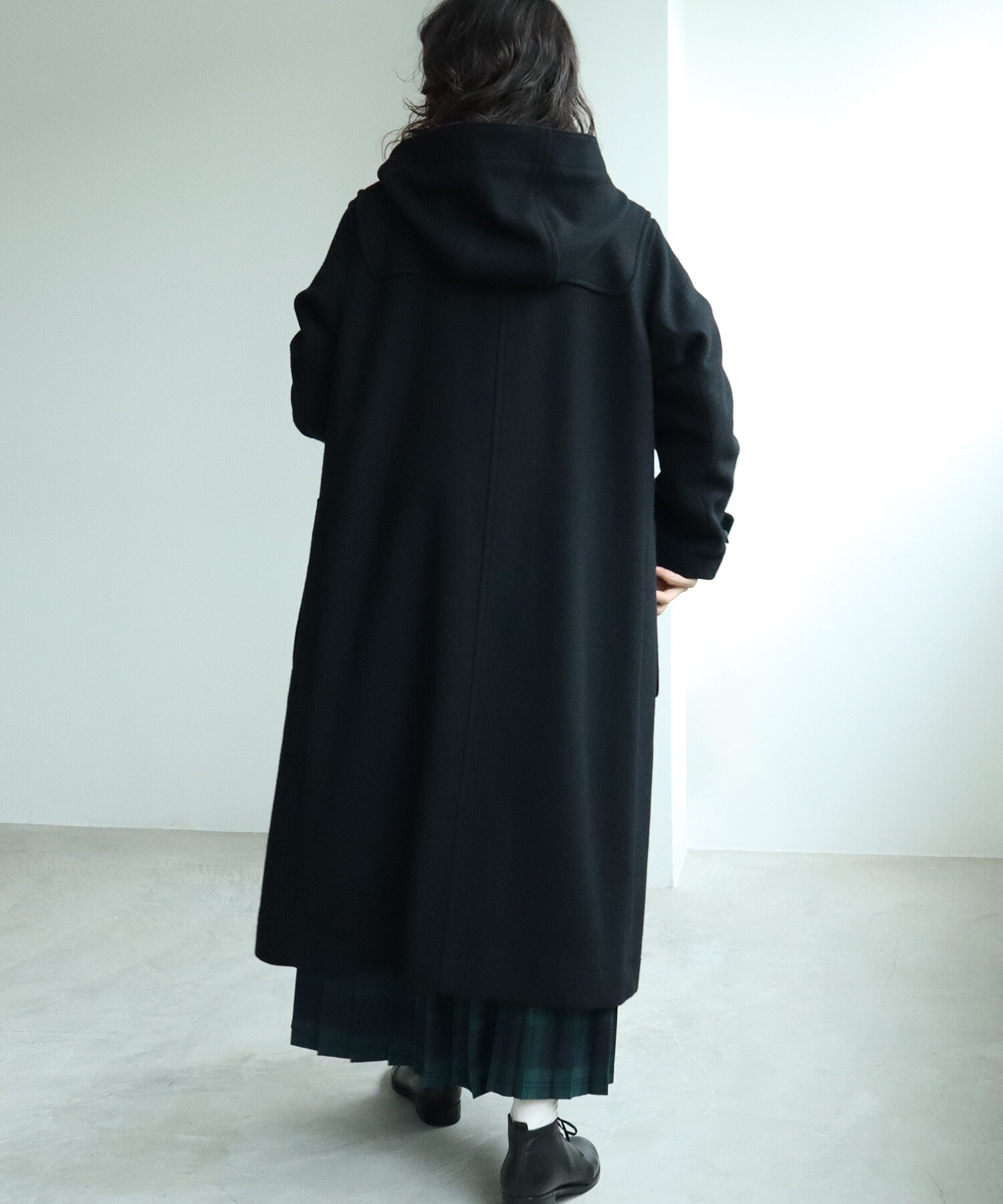 AMBIDEX Store ○super100 Wool ロングダッフルコート(F クロ): yuni