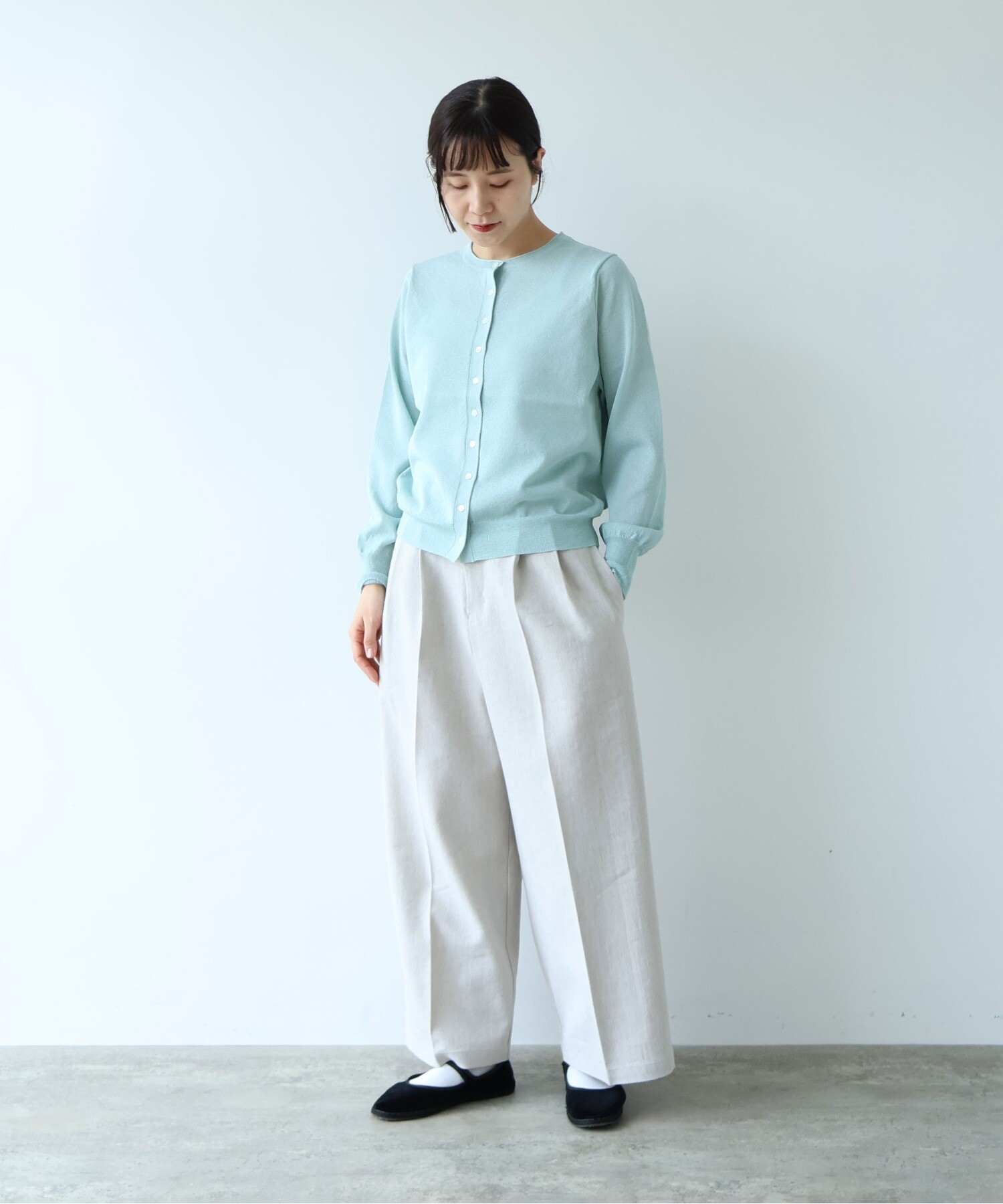 AMBIDEX Store 12G和紙/Polyester カーディガン(F シロ): yuni