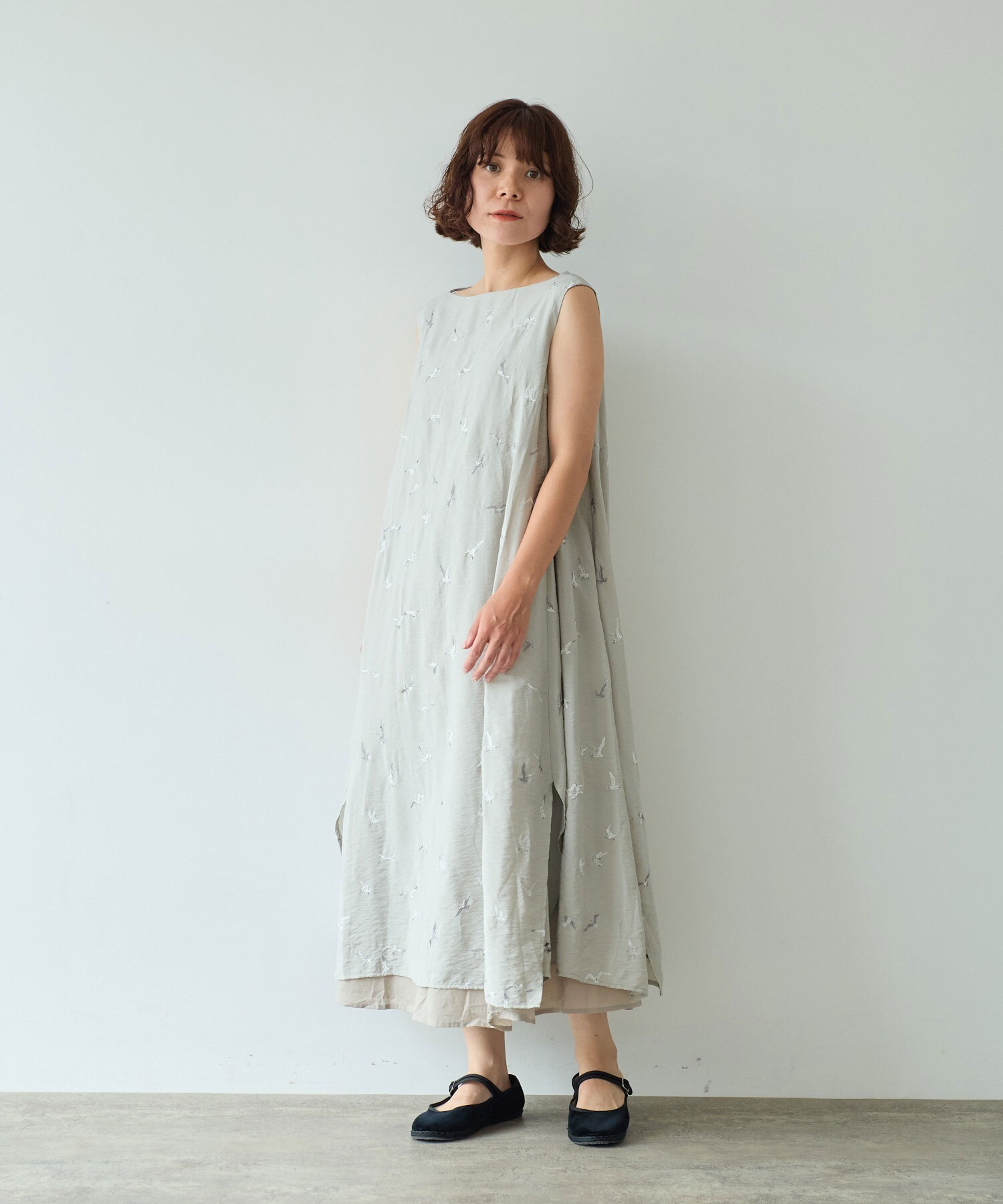 AMBIDEX Store ○bird刺繍 layered ワンピース(F クロ): yuni