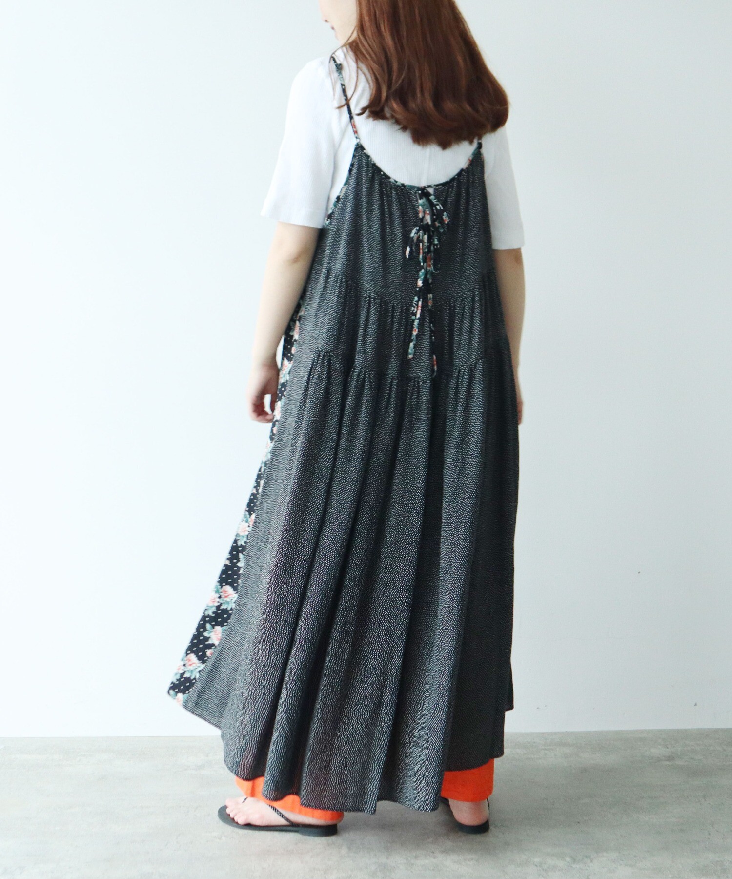 AMBIDEX Store ○dot×flower print jumper スカート(F マルチ
