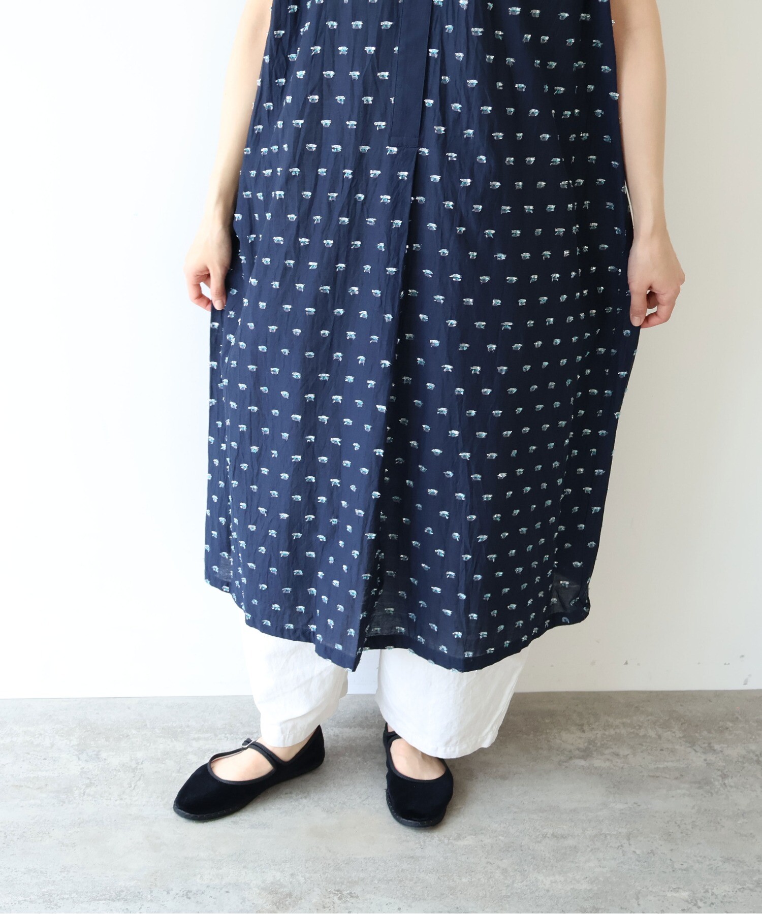 AMBIDEX Store コットン/ナイロン ラメジャカード kaftan ワンピース(F