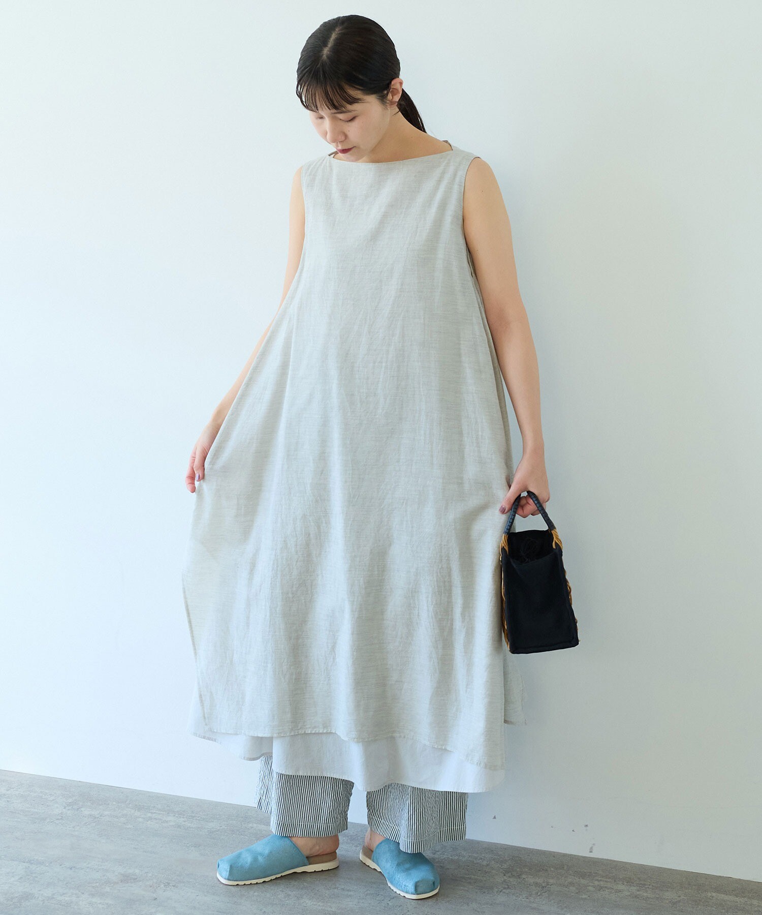 新品♡雑誌掲載 CELFORD シルクコットンワンピース ♡ベージュ AMBIDEX Store △コットン/シルク レイヤードワンピース(F