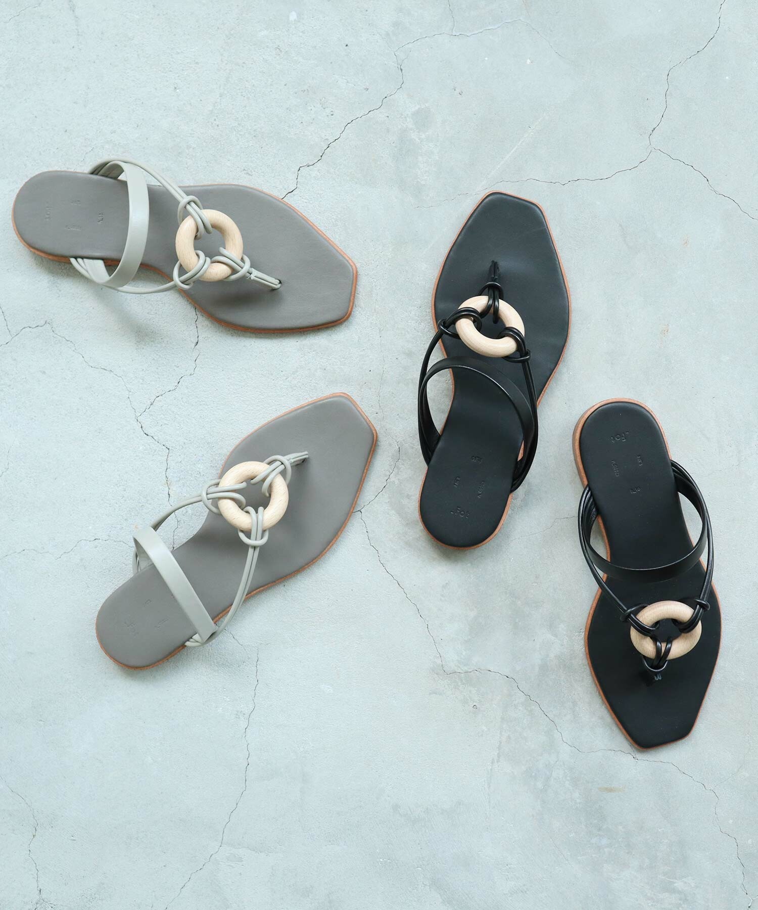 AMBIDEX Store _Fot wood ring sandals(38): note et silence.