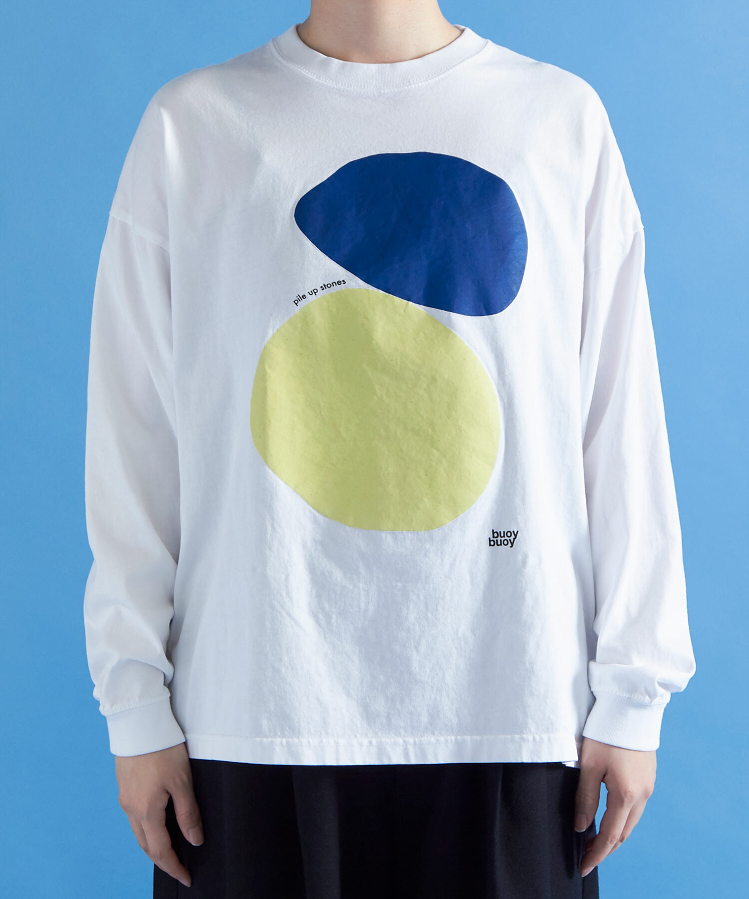 AMBIDEX Store ○PAPER COLLAGE 2stone Tシャツ(F WHITE): FLAT-cic-HATENA