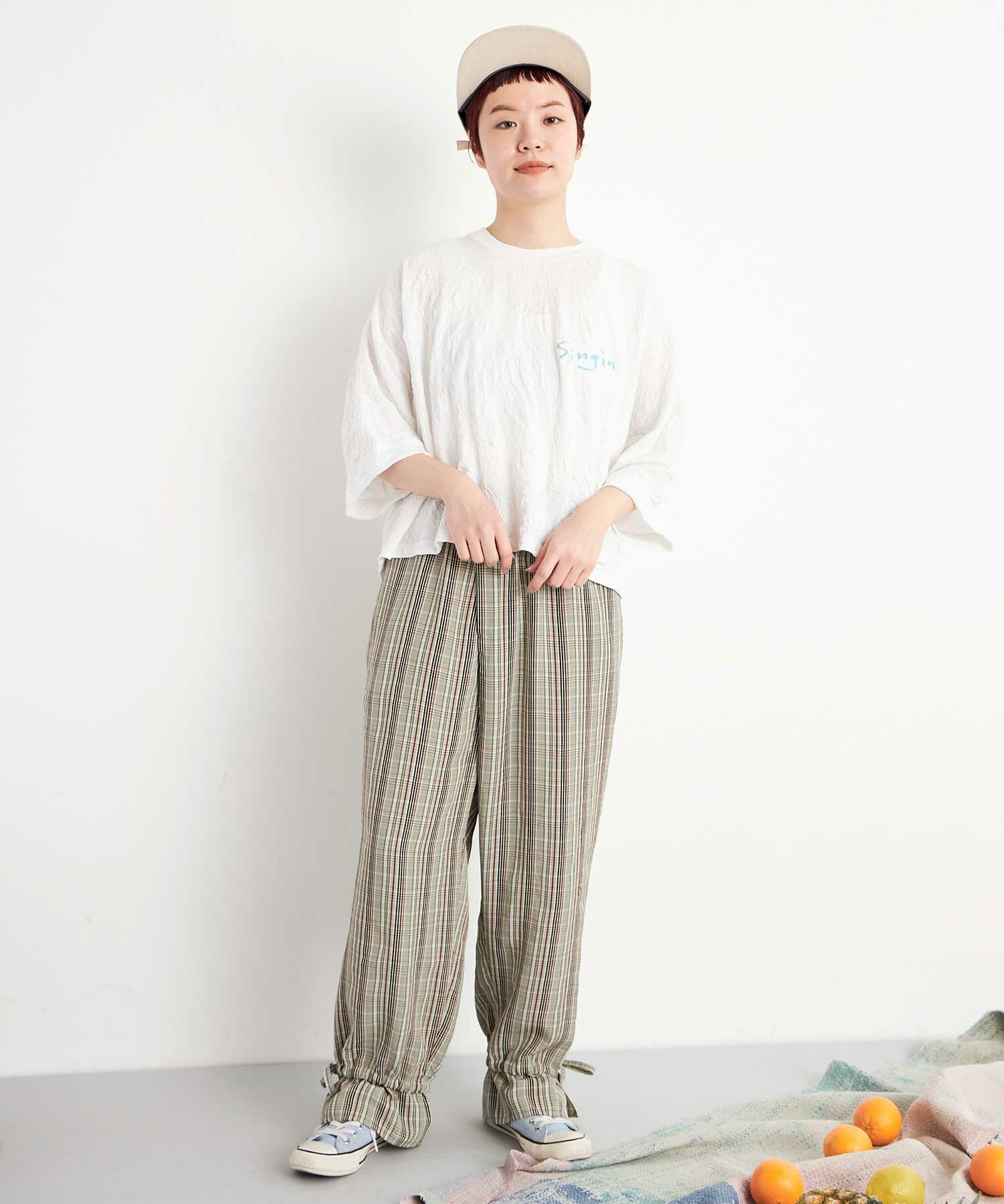 AMBIDEX Store △○washer天竺 middle Tシャツ(F WHITE): FLAT