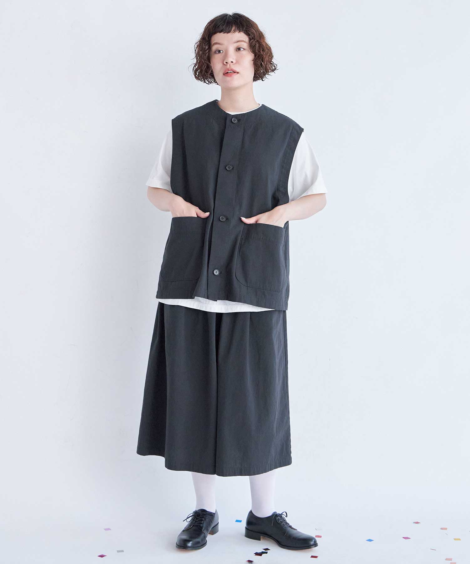 レビュー高評価の商品！ AMBIDEX Store ○強撚TWILL ジレ(F BLACK): FLAT-cic-HATENA ボディ・フェイスケア