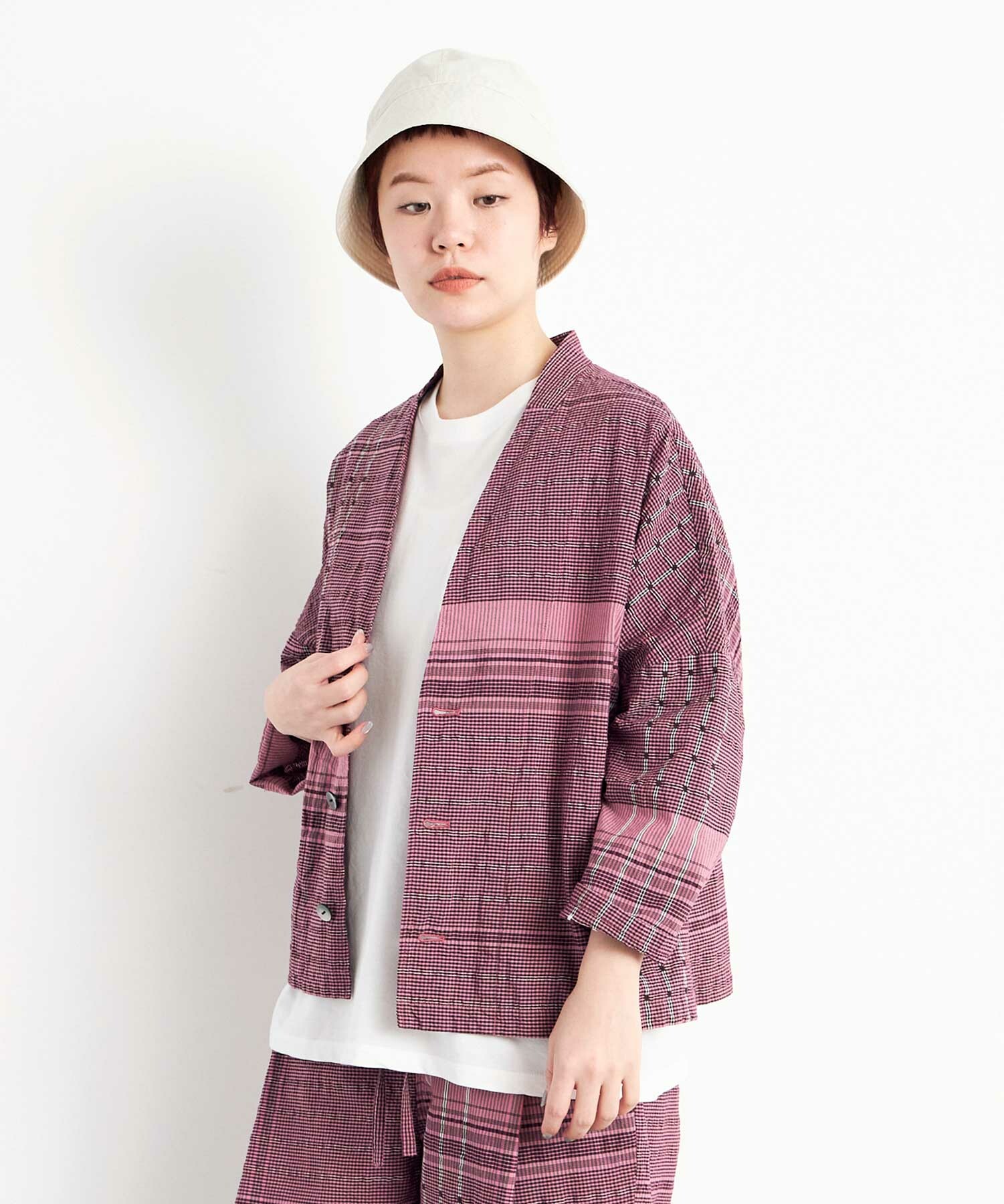 AMBIDEX Store △○DANGO DOT ギンガム シャツジャケット(F WHT