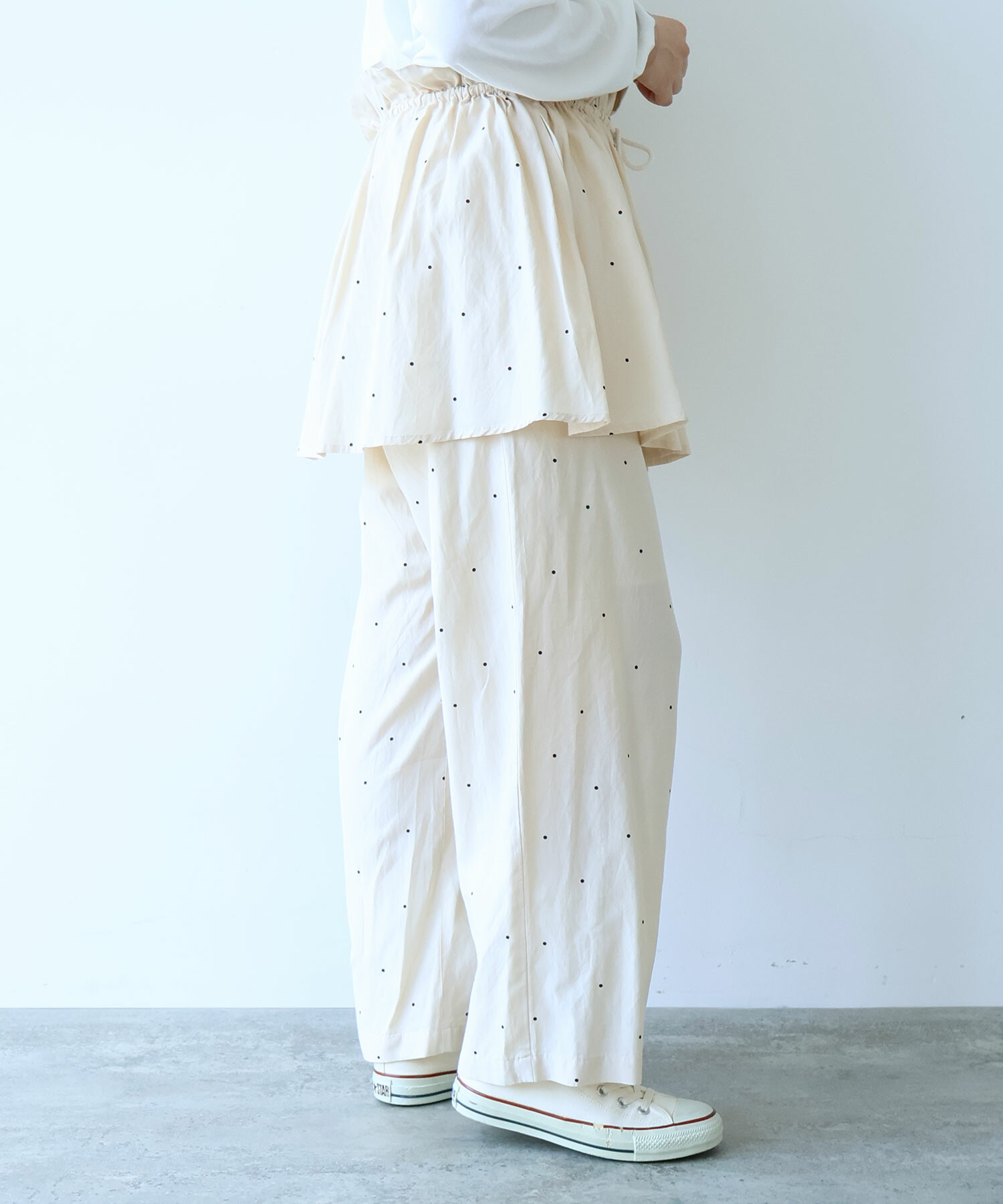 mi.m⚮̈﻿様　オーダー品　デイリーパンツ・M ポケット1 チャイブあずきミルク AMBIDEX Store ○typewriter コットン/レーヨン DOT LAYERED
