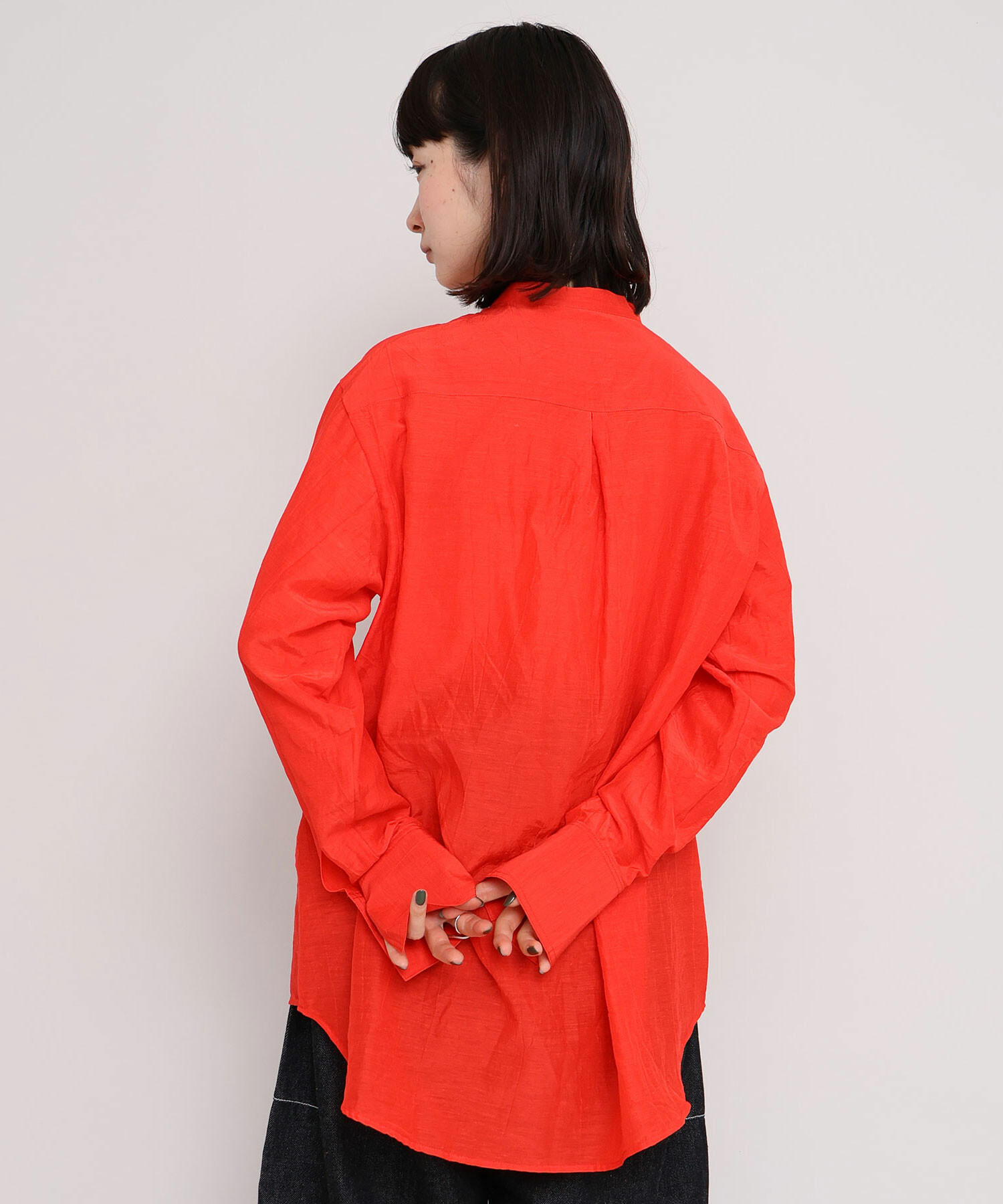マルティニーク　レリタージュ　キュプラスパンバンドカラーシャツ　新品 l’heritage martinique/レリタージュ マルティニーク