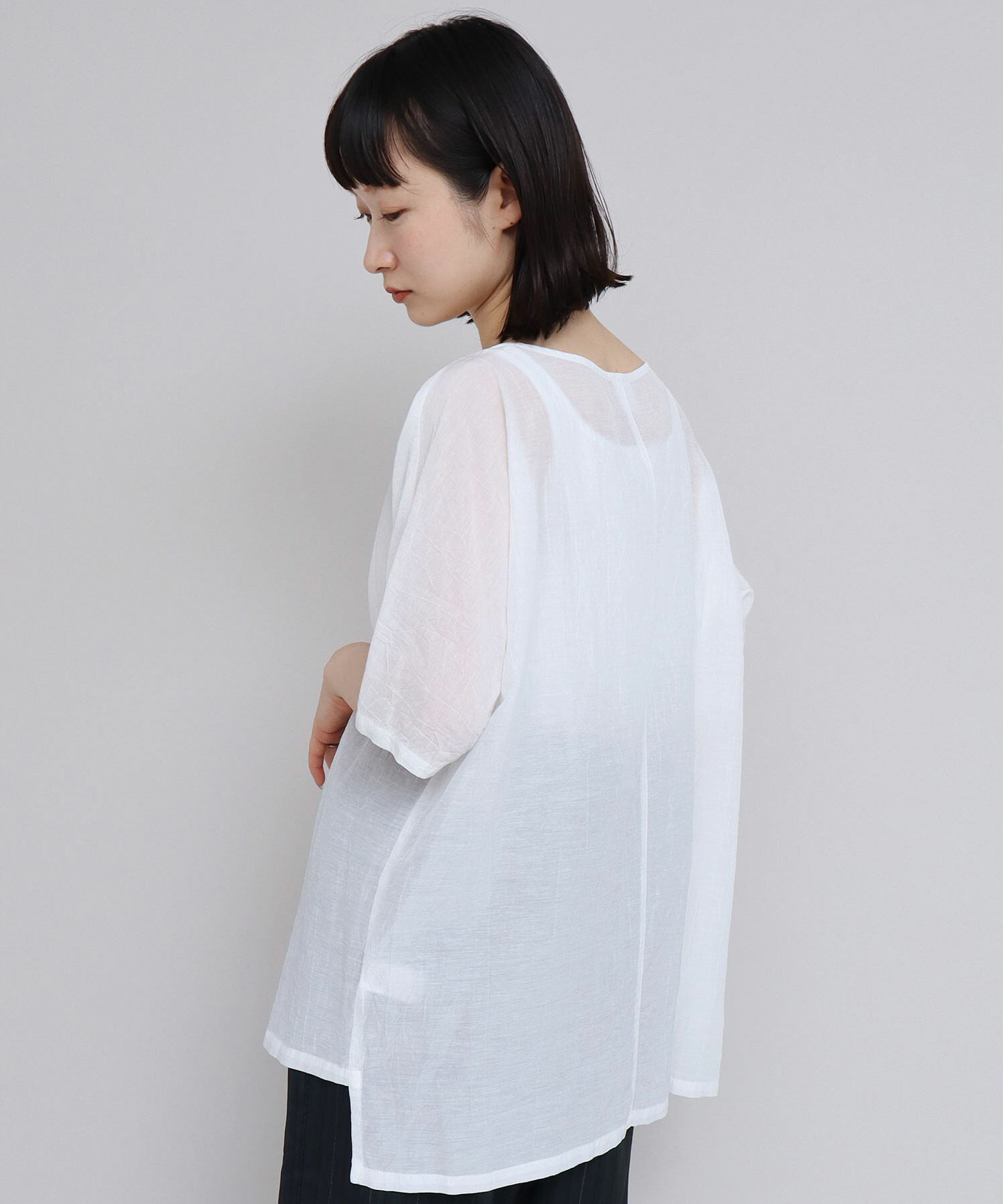 AMBIDEX Store ○〇キュプラコットンリネン ハンドジワ ドルマン