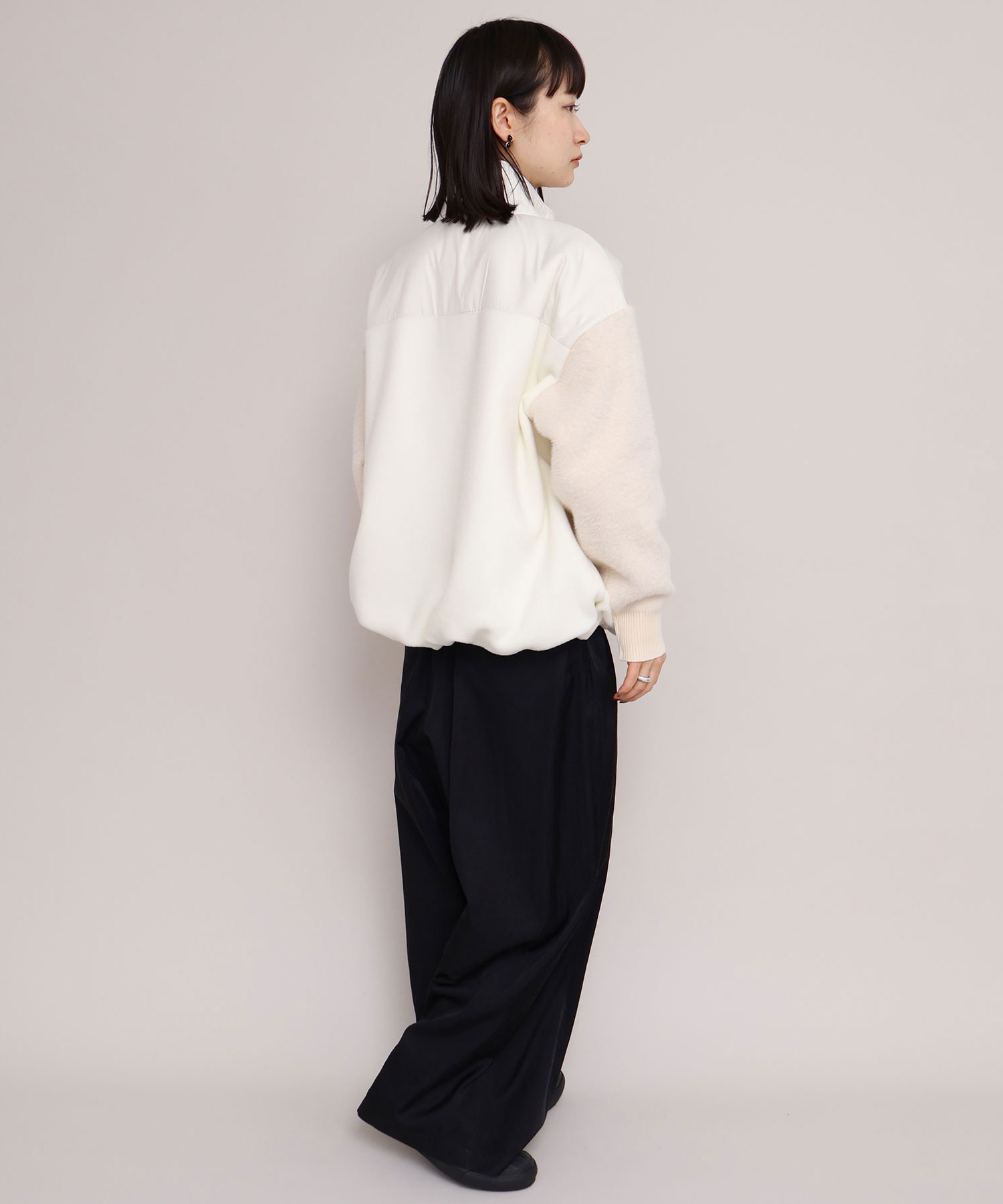 AMBIDEX Store フリースドッキング スタンドカラー ブルゾン(F クロ): iki