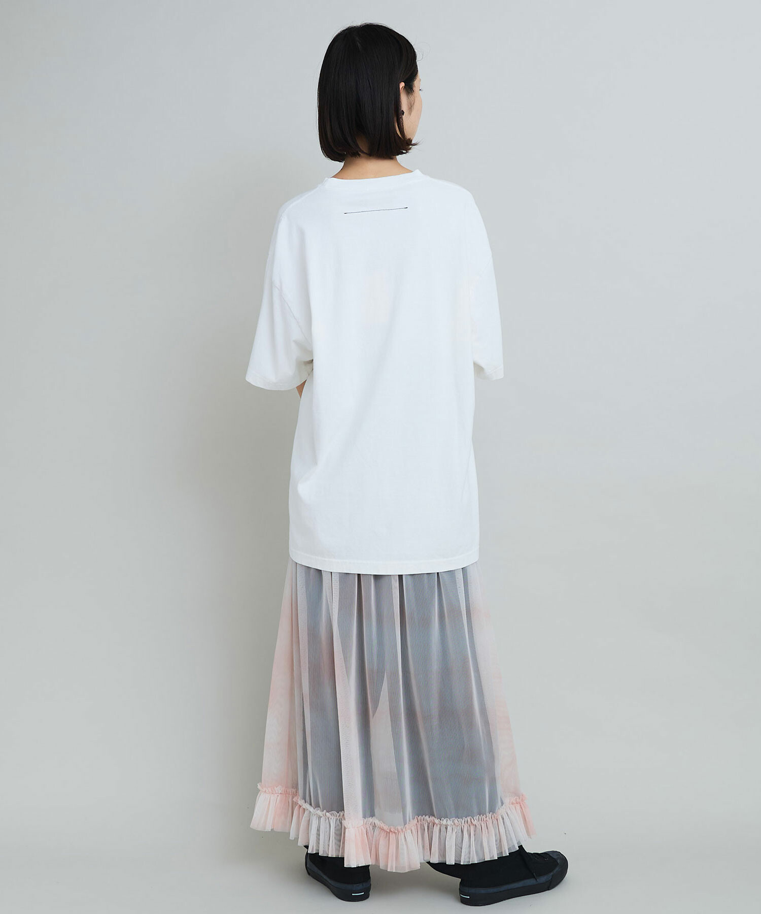T出品 AMBIDEX Store 〇製品染めロゴプリント BIG Tシャツ(F シロ): iki