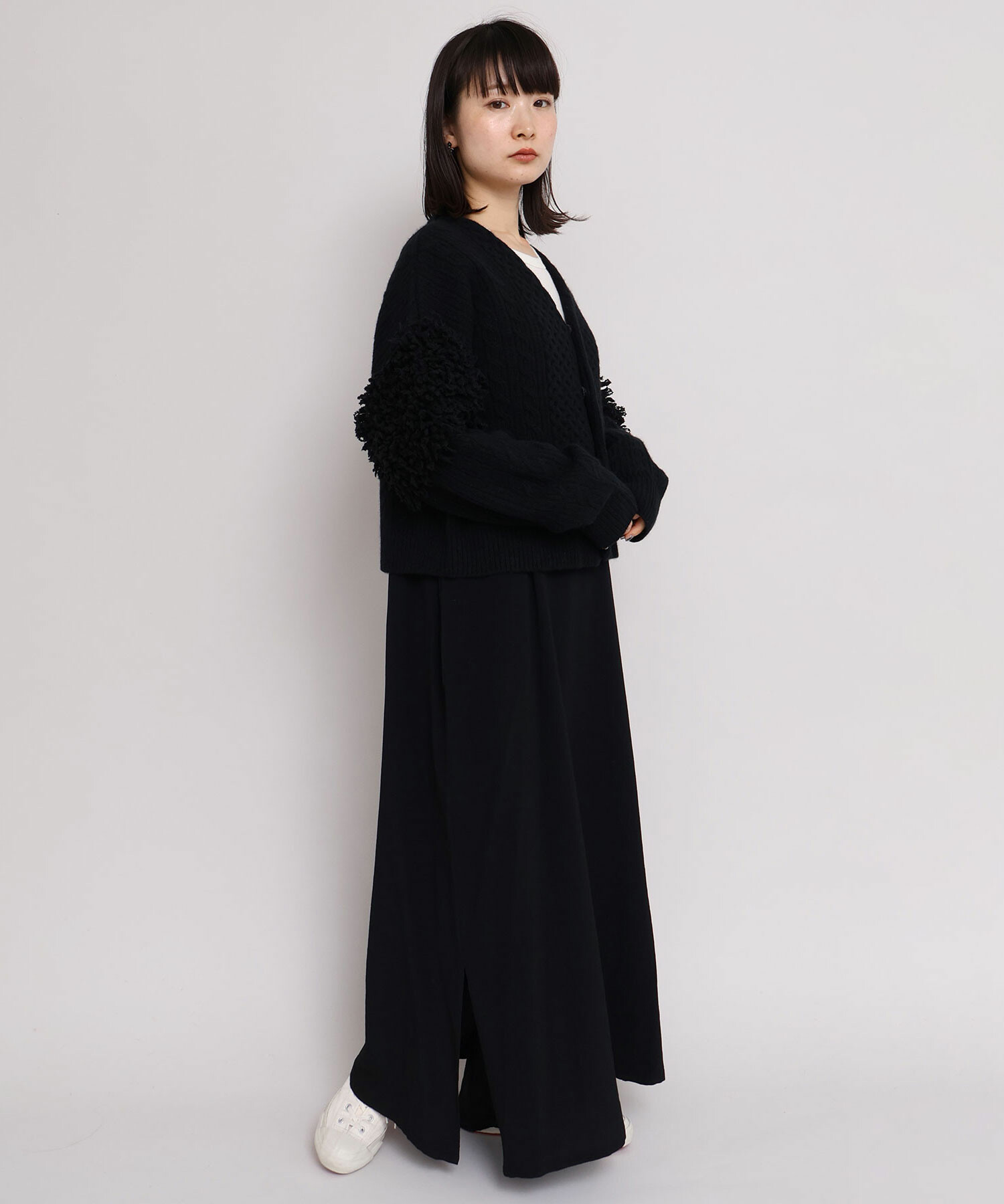 AMBIDEX Store レーヨンちりめん刺繍 ロング キャミワンピース(F