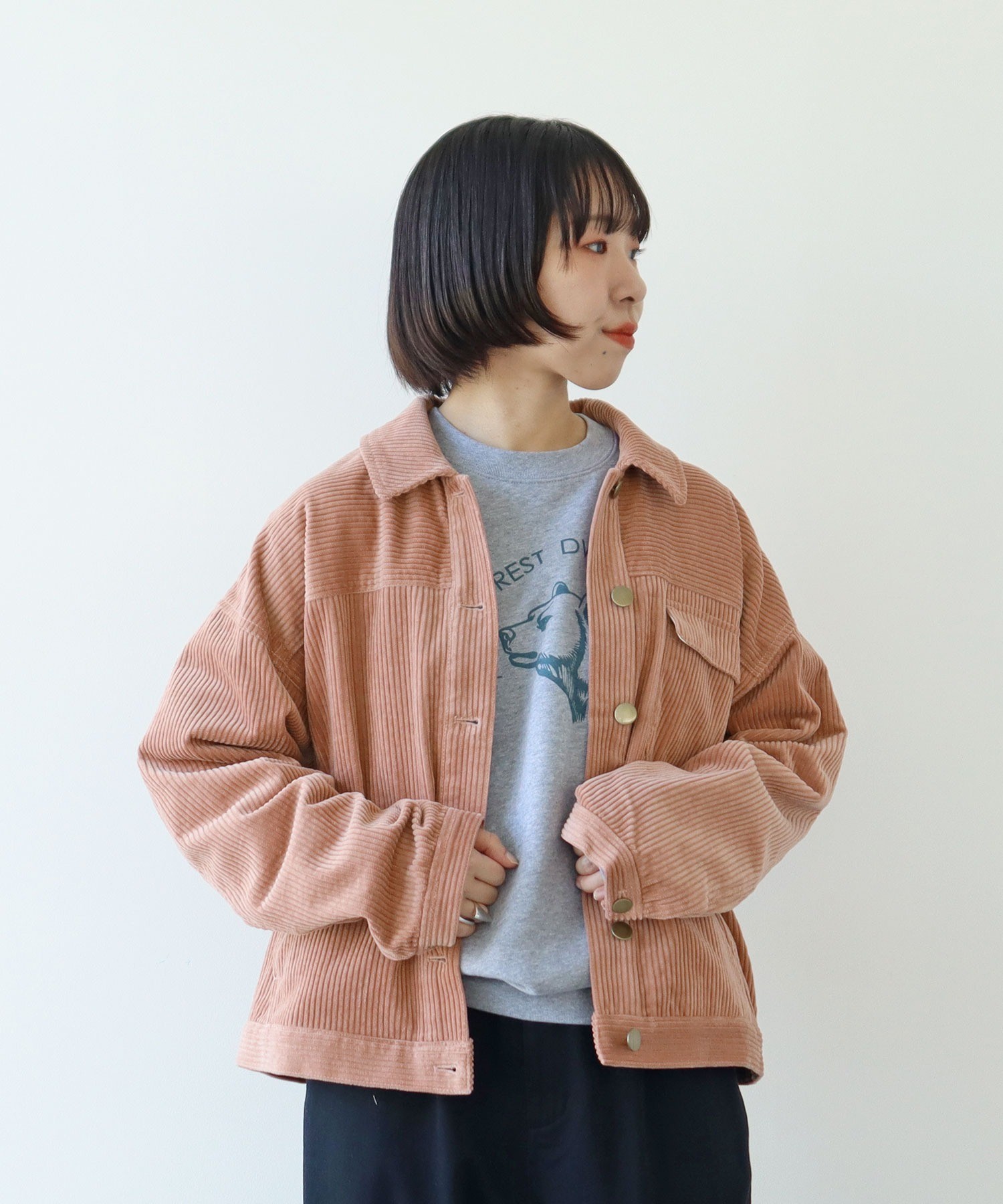 AMBIDEX Store ○○6Wコーデュロイ ブルゾン(F ピンク): PAR ICI