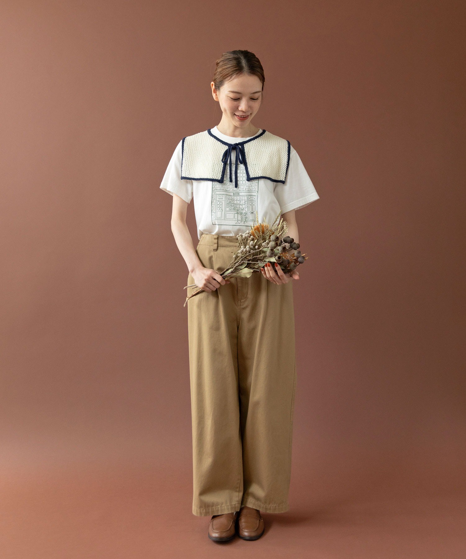 AMBIDEX Store ○○LOOP YARN リボン付け襟(F シロ): PAR ICI