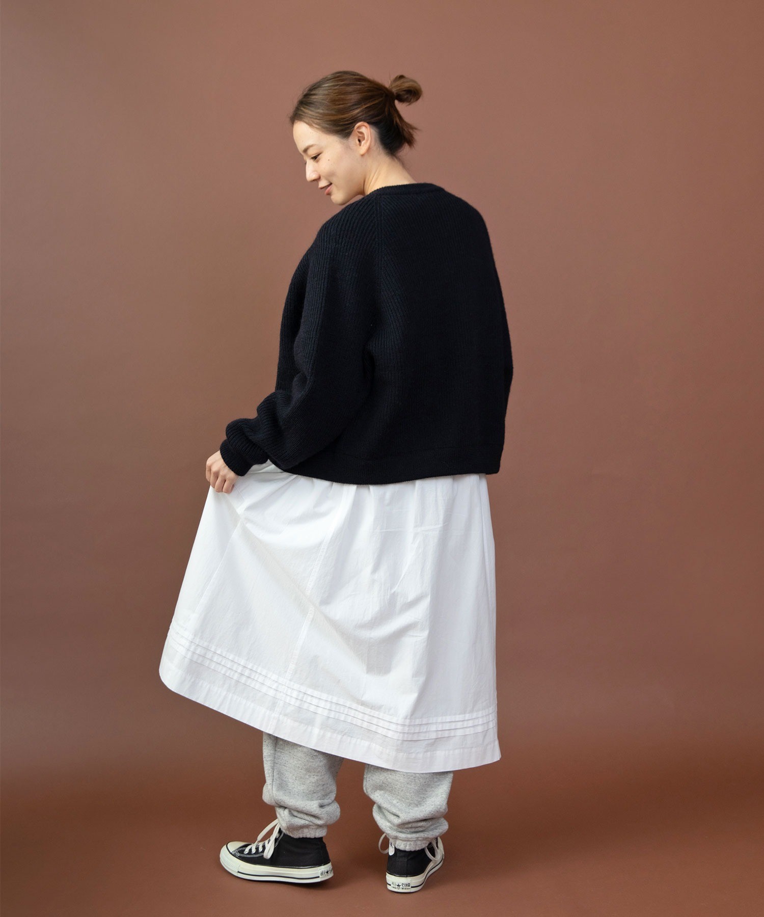 AMBIDEX Store △○グランジウォッシュ エプロン風レイヤードスカート