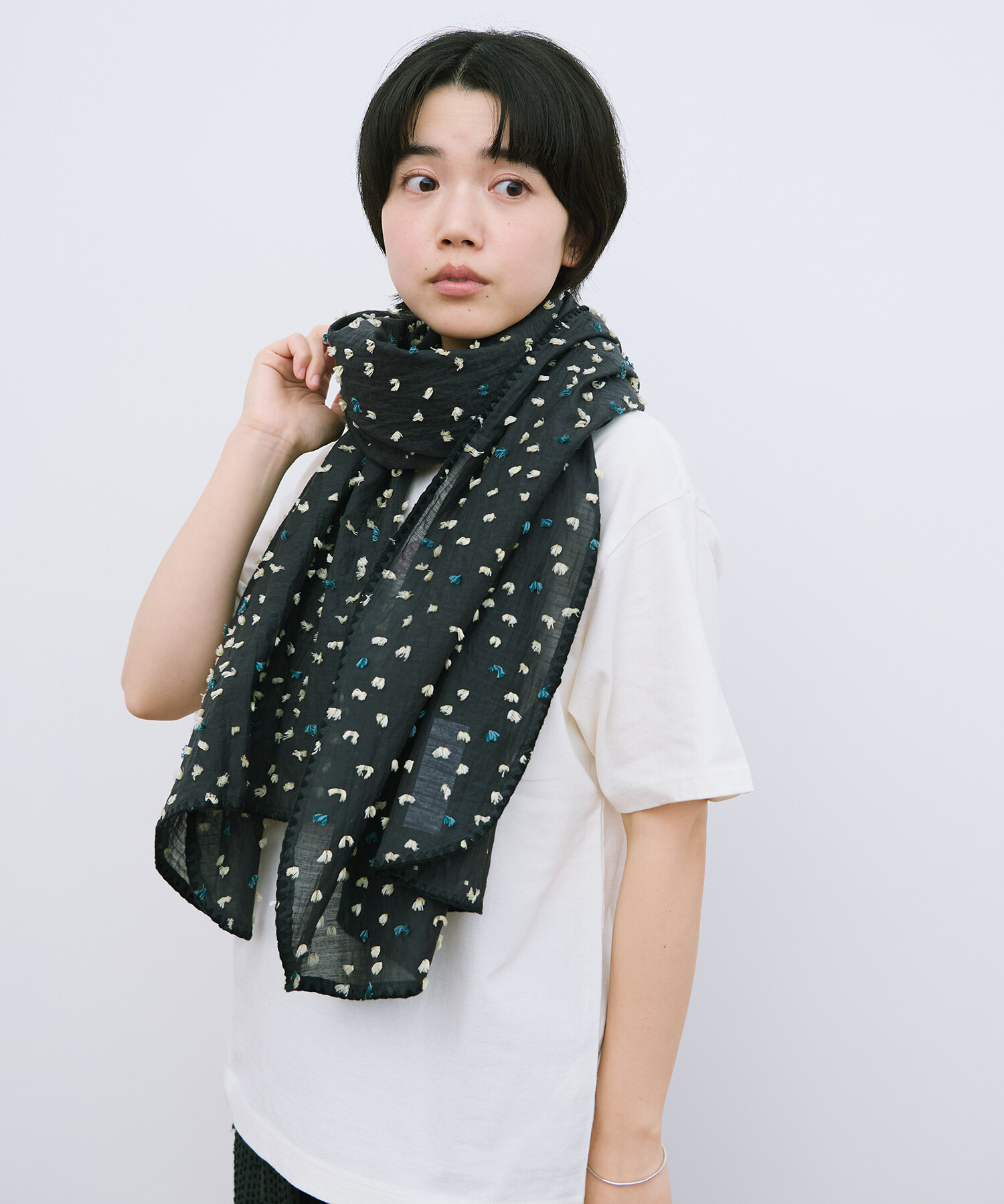 AMBIDEX Store 〇花吹雪' jacquard ストール(F ベージュ): Rin