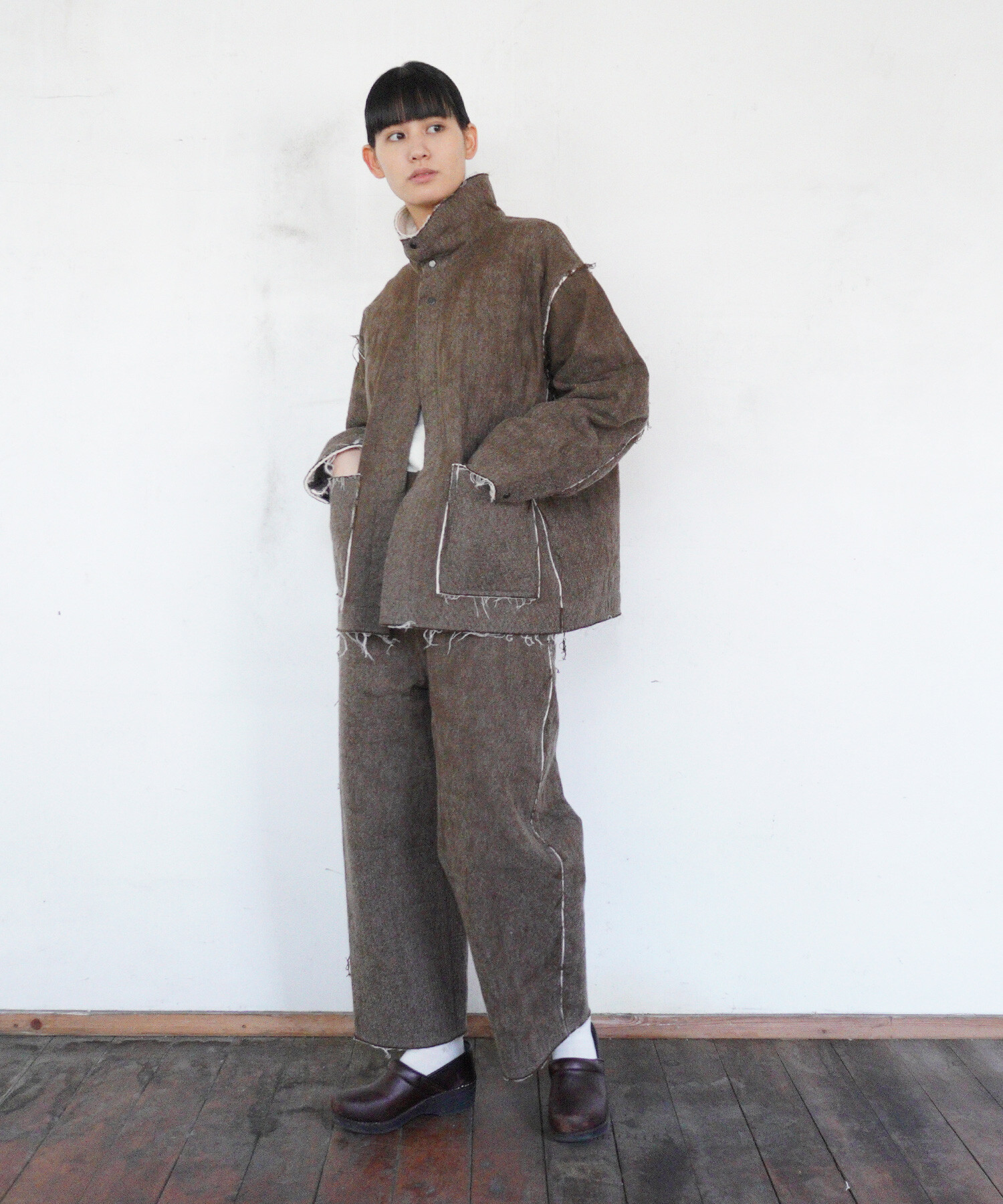 AMBIDEX Store 〇Denim/freece needle punch オーバージャケット(F