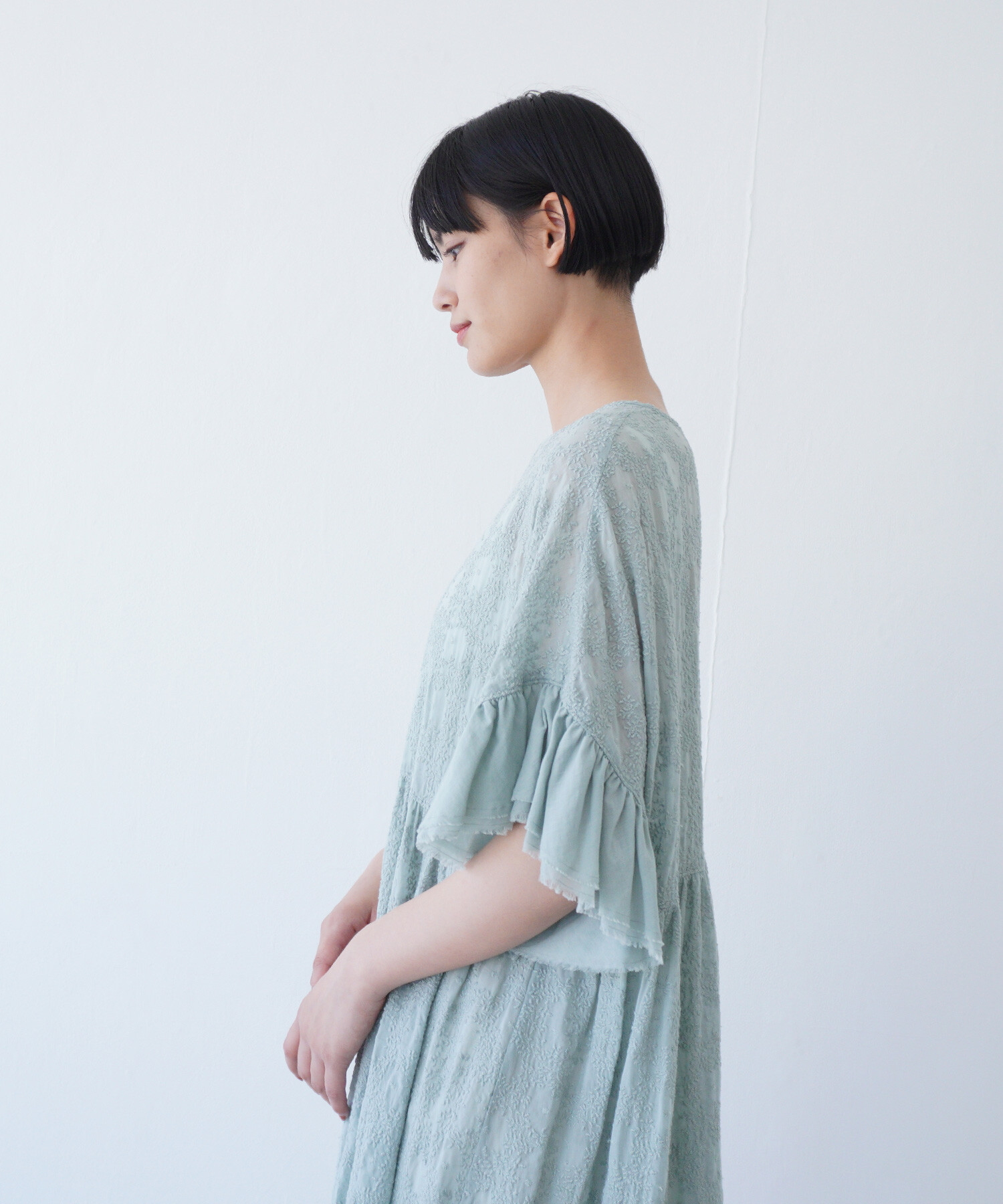 AMBIDEX Store 【予約販売】〇trees embroidery フリル AMBIDEX Store 【予約販売】〇trees embroidery フリル