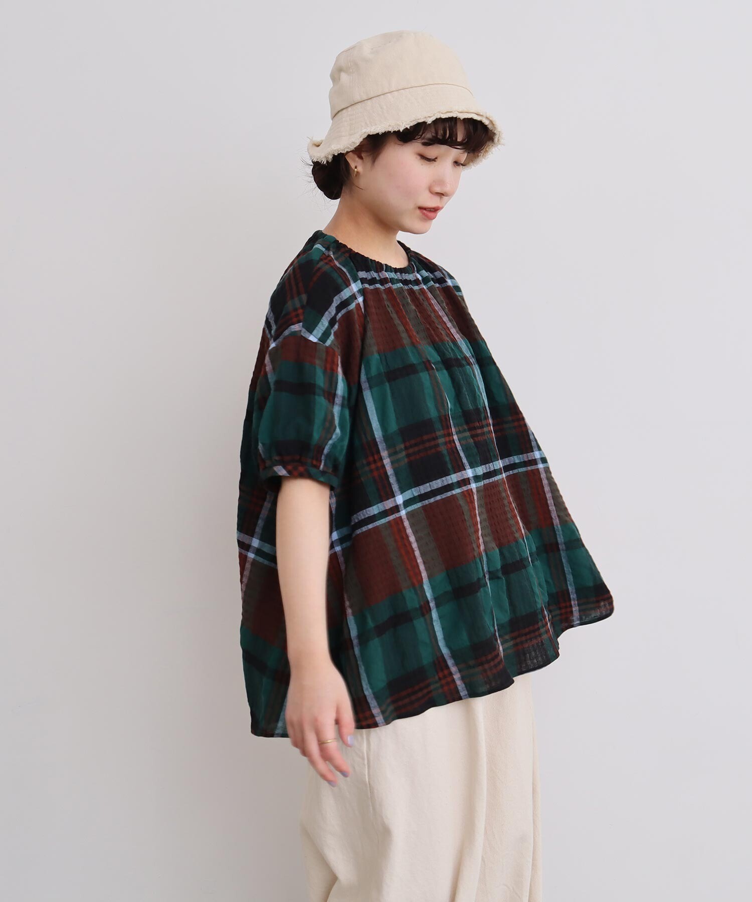 AMBIDEX Store 【予約販売】〇高島ちぢみbig check ふんわり AMBIDEX Store 【予約販売】〇高島ちぢみbig check ふんわり