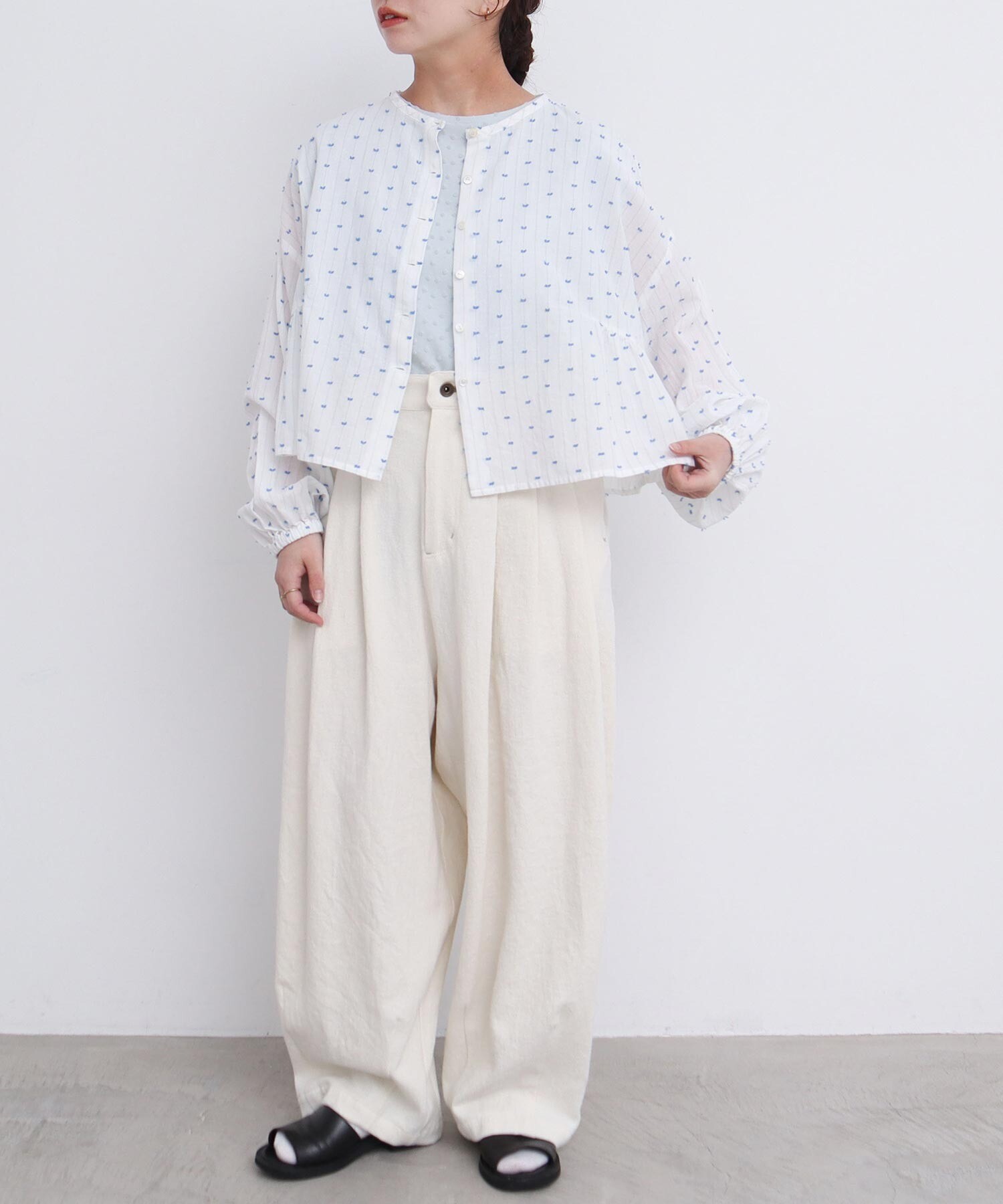 erikaオーダーページ AMBIDEX Store △カットドビー はおりブラウス(F シロ): l