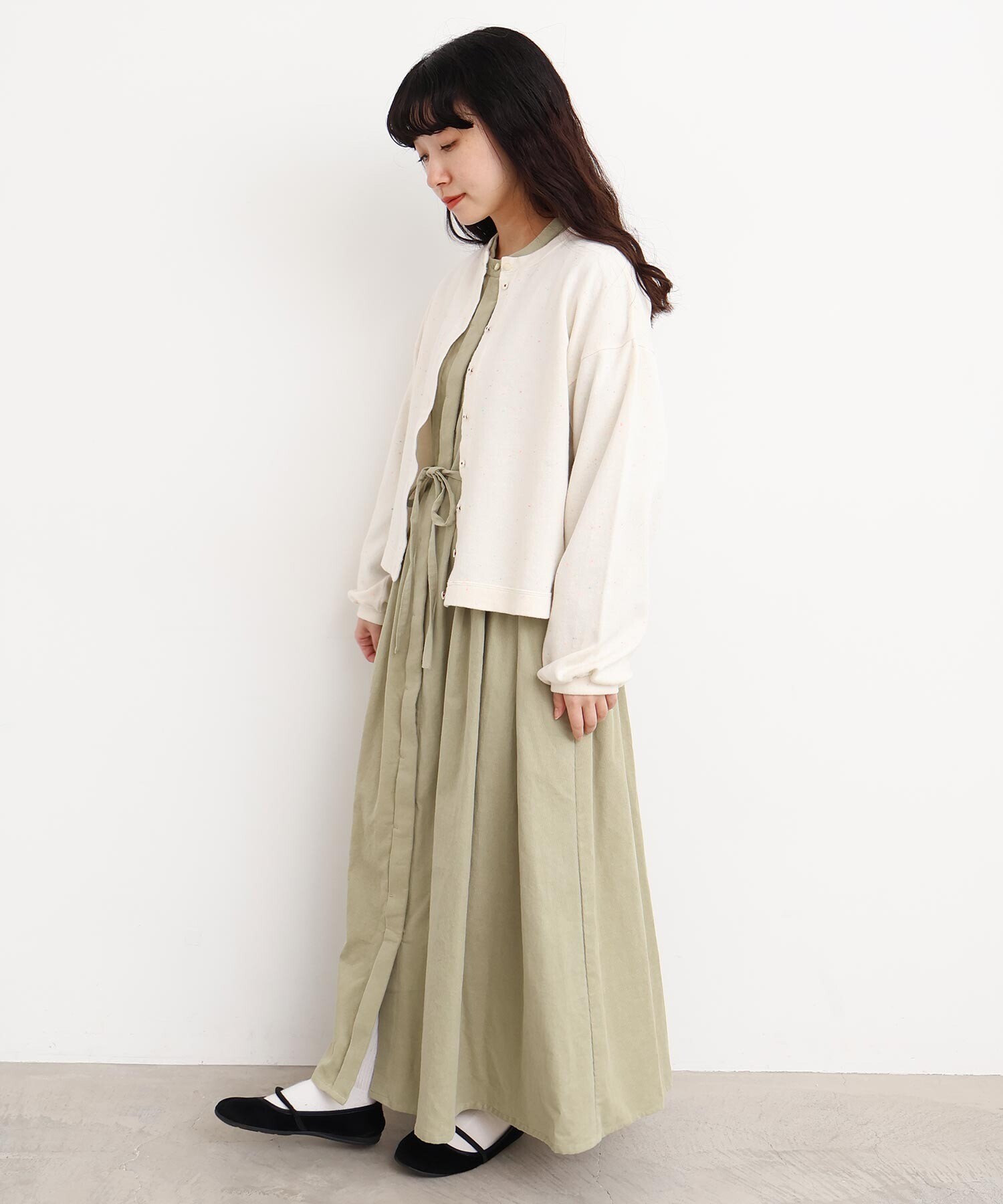 AMBIDEX Store カラフルネップ裏毛 ミニカーディガン(F パープル): l