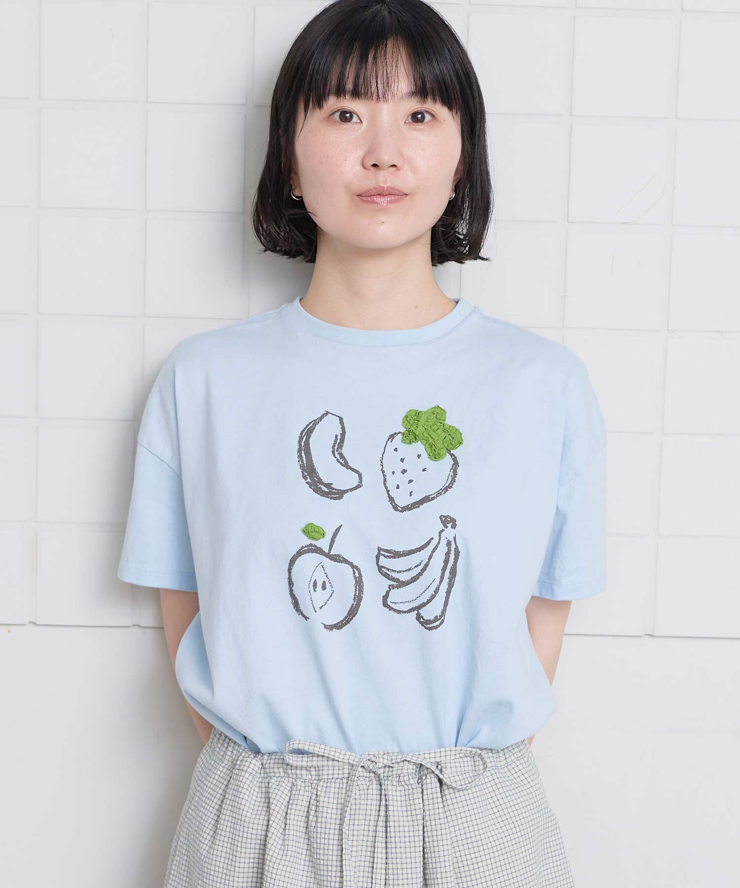 AMBIDEX Store 【予約販売】フルーツいろいろ テープ刺繍Tシャツ(F