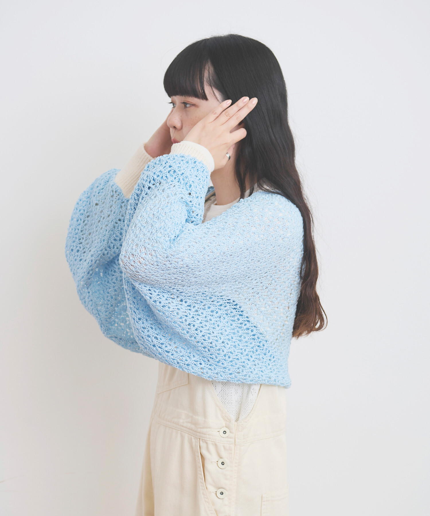 AMBIDEX Store 〇変形メッシュ編みボレロカーディガン(F